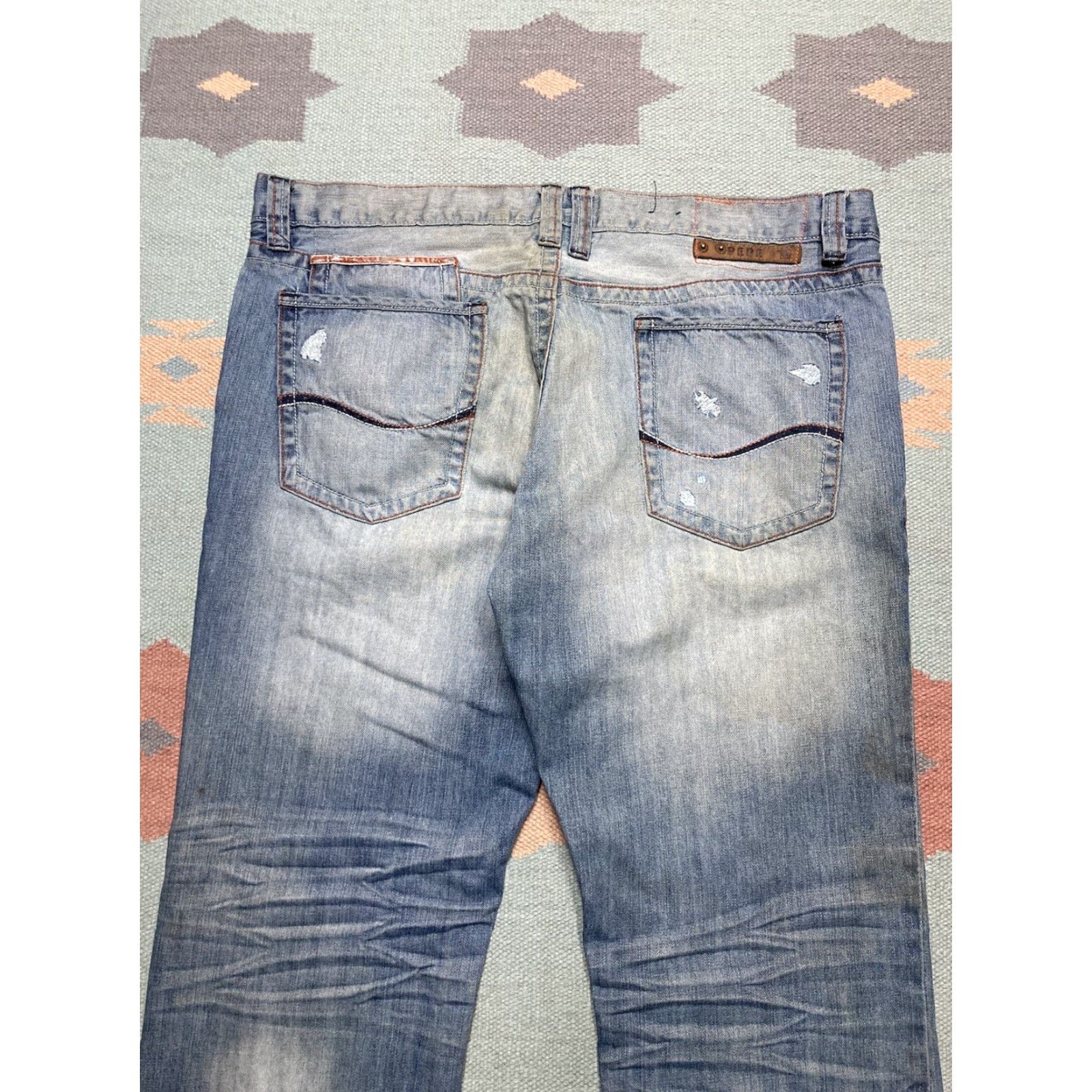 Pepe Jeans VINTAGE Pepe Jeans Jeans Hip Hop Baggy Wide Leg 40x31 Blue Men 40 Inseam 31 Vintage Y2K Grunge Skater Pipes Fade Size US 40 / EU 56 - 3 Thumbnail