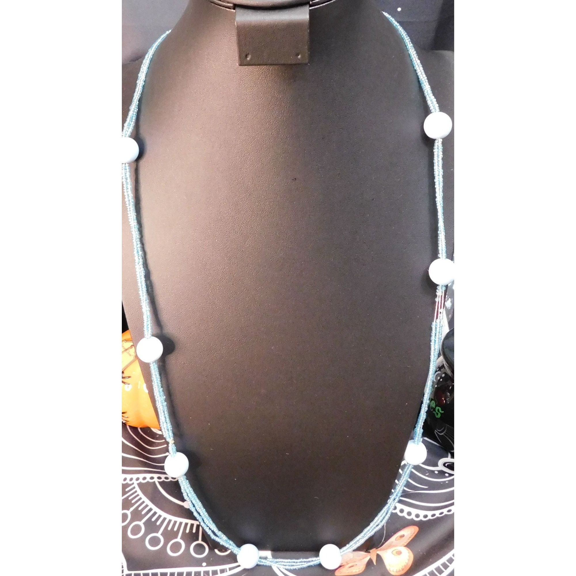 Other Blue Glass And Acrylic Beaded Necklace Size ONE SIZE - 3 Thumbnail