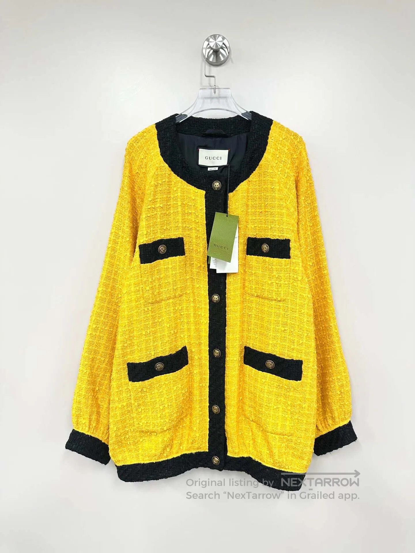 Gucci Guicci Yellow Weave Tweed Casual Cardigan Jacket| Size M / US 6-8 / IT 42-44 - 1 Thumbnail