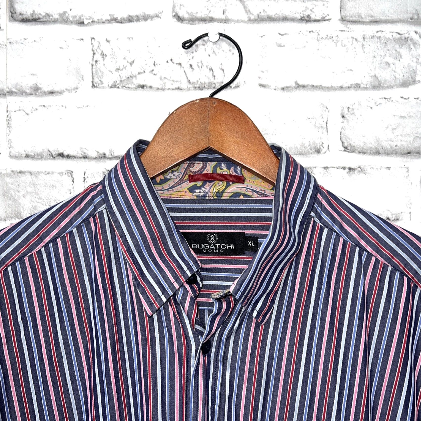 BUGATCHI Bugatchi Uomo Shirt Multicolor Striped Button Up Mens XL Size US XL / EU 56 / 4 - 2 Thumbnail