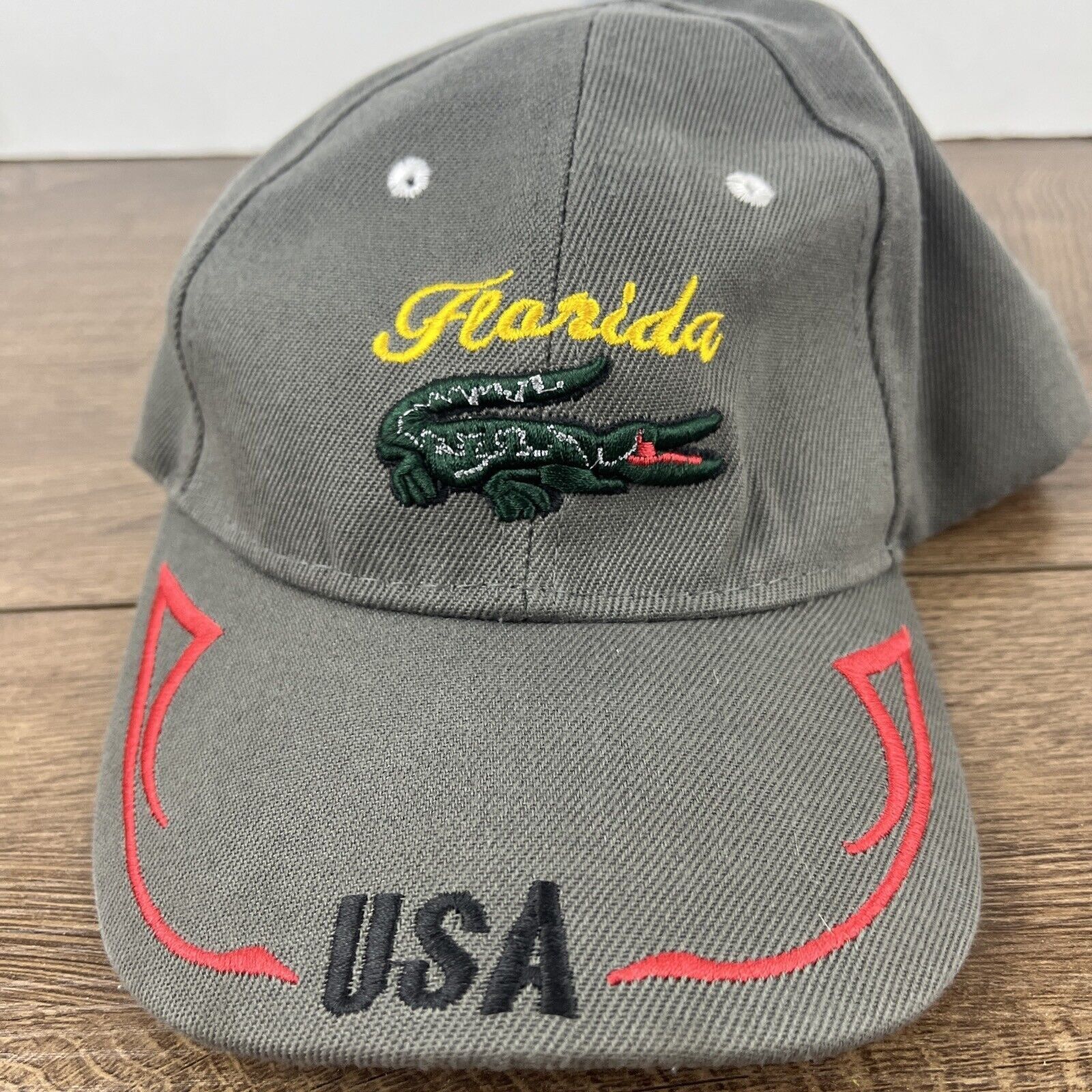 Other Florida Hat Alligator Gator Gray Hat Adjustable Adult Size G Size ONE SIZE - 6 Thumbnail