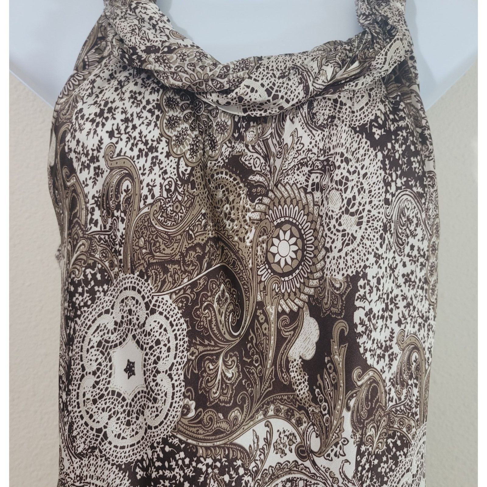Other Dressbarn Brown White Floral Rolled Collar Shirt Medium Size M / US 6-8 / IT 42-44 - 2 Thumbnail