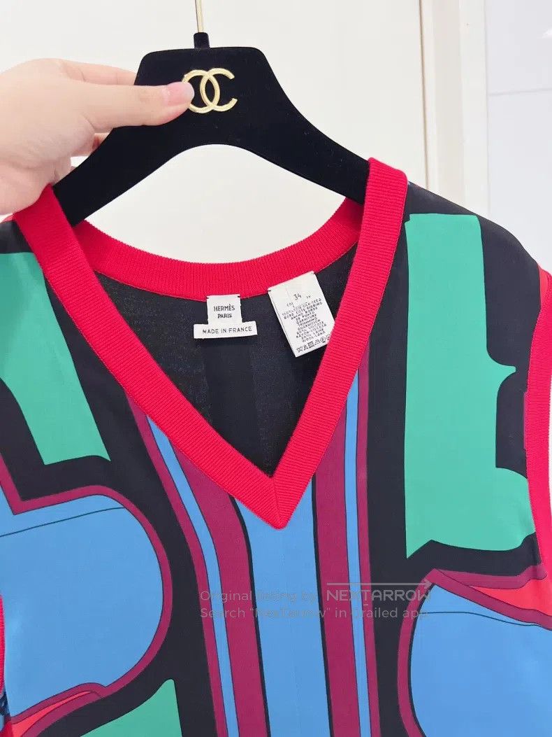 Hermes Hermes Classic Mixed Color Silk Dress Size XXS / US 00 / IT 34 - 6 Thumbnail
