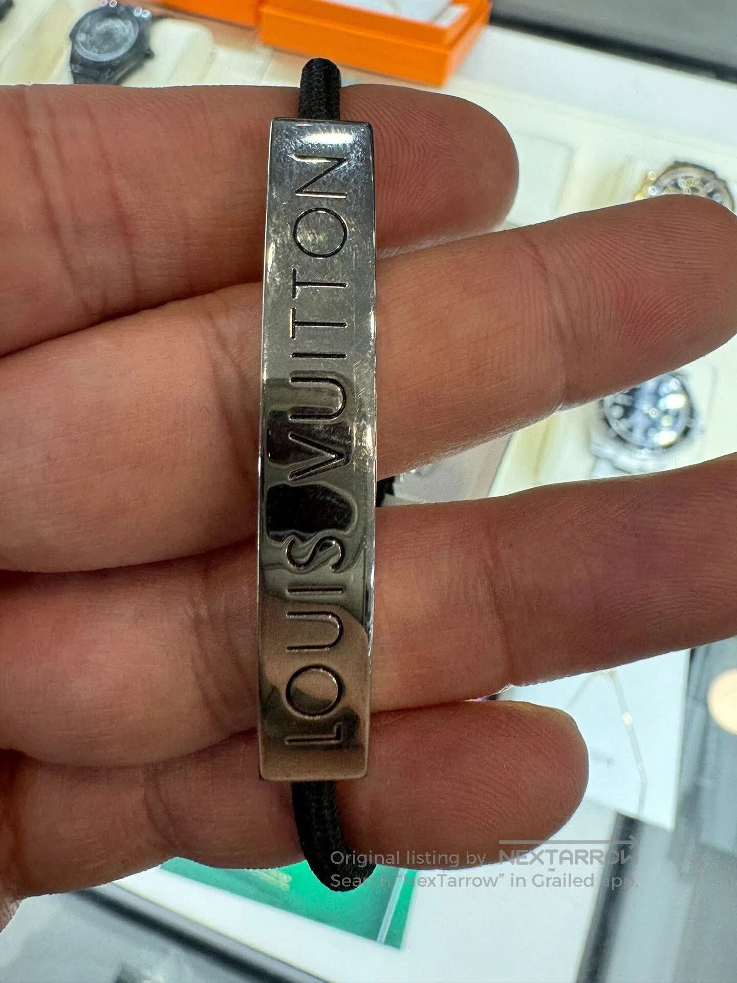 Louis Vuitton LV Space Black Adjustable Bracelet. Size ONE SIZE - 1 Thumbnail