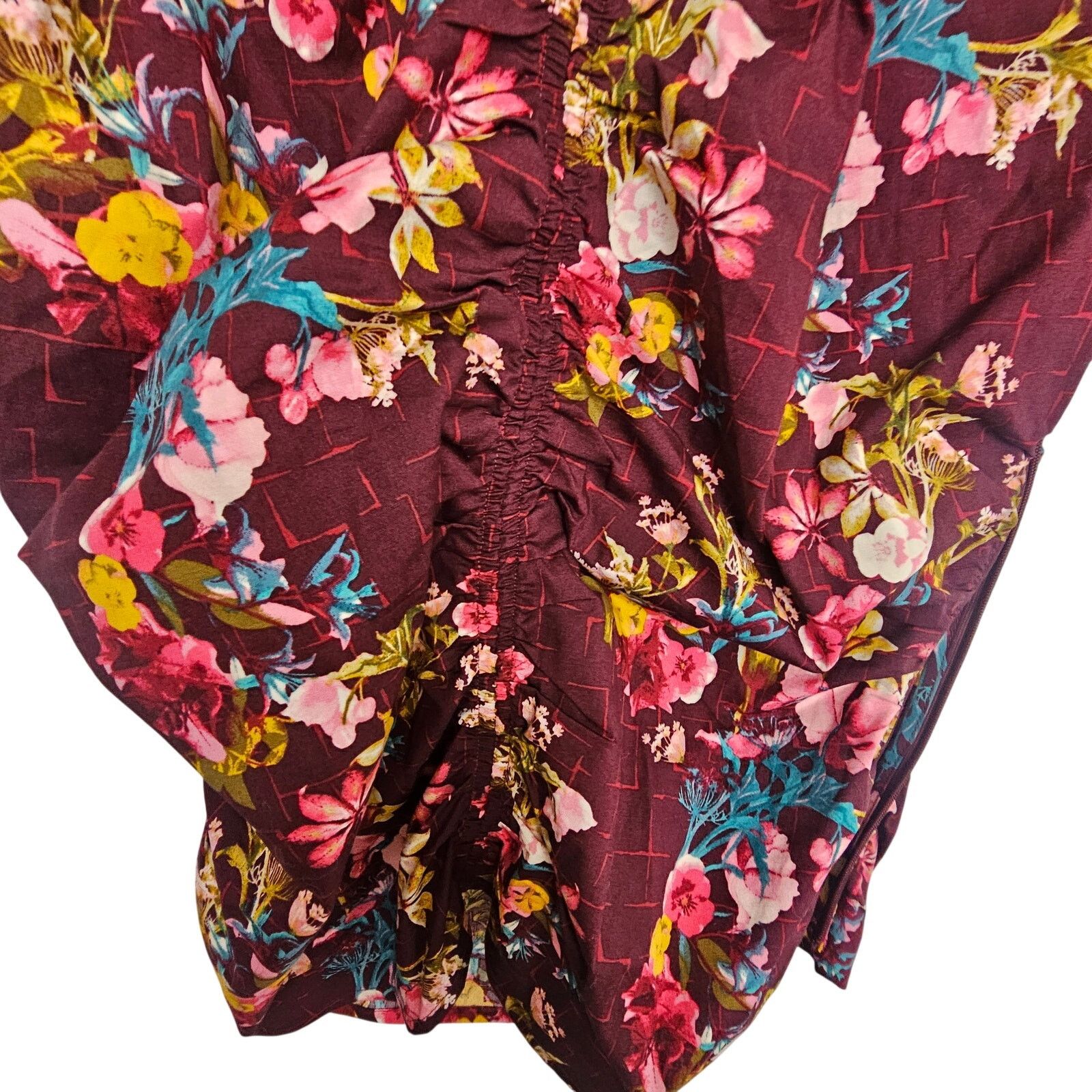 White House Black Market White House Black Market Womens Floral Ruched Front Poplin M Size M / US 6-8 / IT 42-44 - 3 Thumbnail