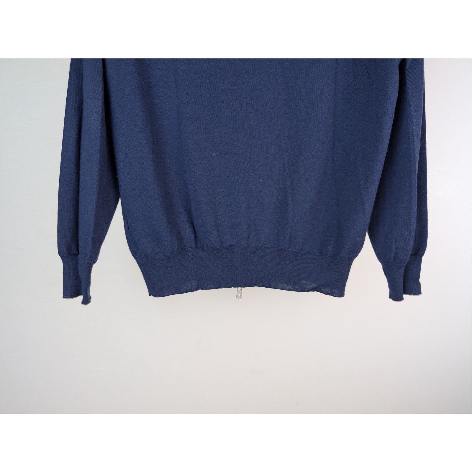 Brunello Cucinelli o1rshd1 CC20 Full Zip Cardigan Sweater Sweatshirt Navy Blue Size US M / EU 48-50 / 2 - 12 Thumbnail