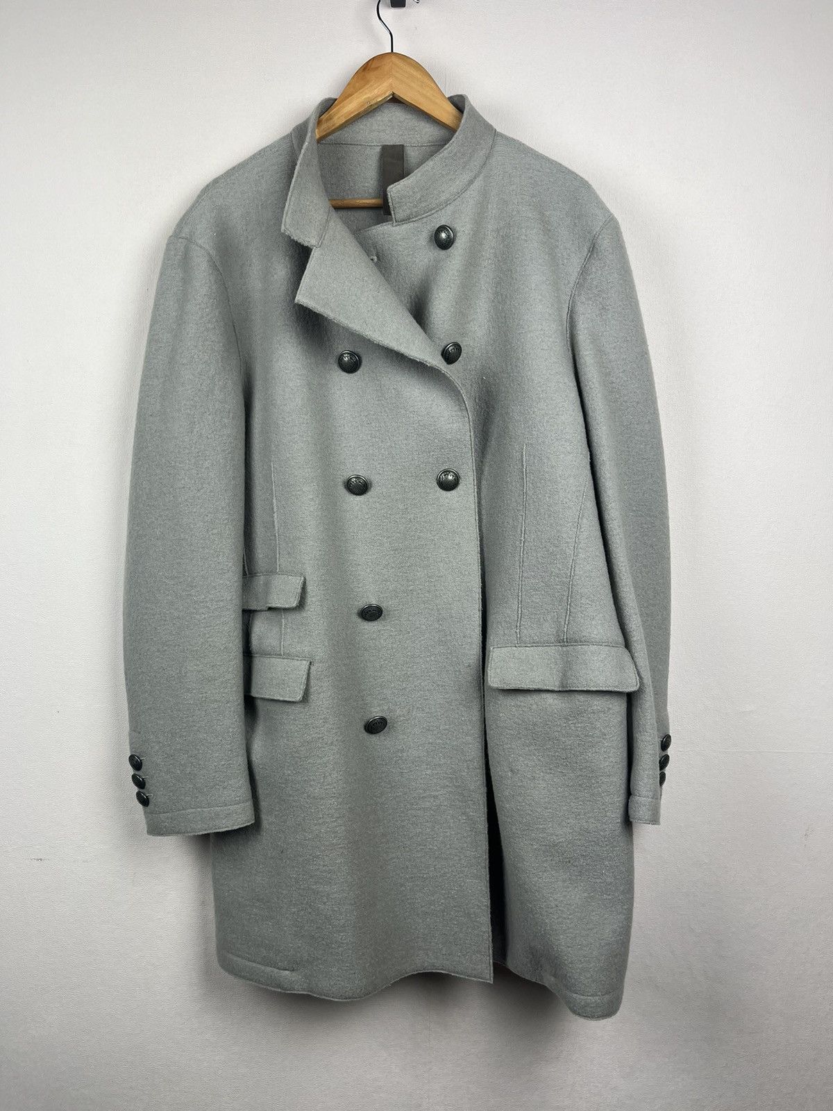Eleventy Eleventy Double Breasted Coat Wool Grey Metal Button Size 52 Size US L / EU 52-54 / 3 - 23 Thumbnail