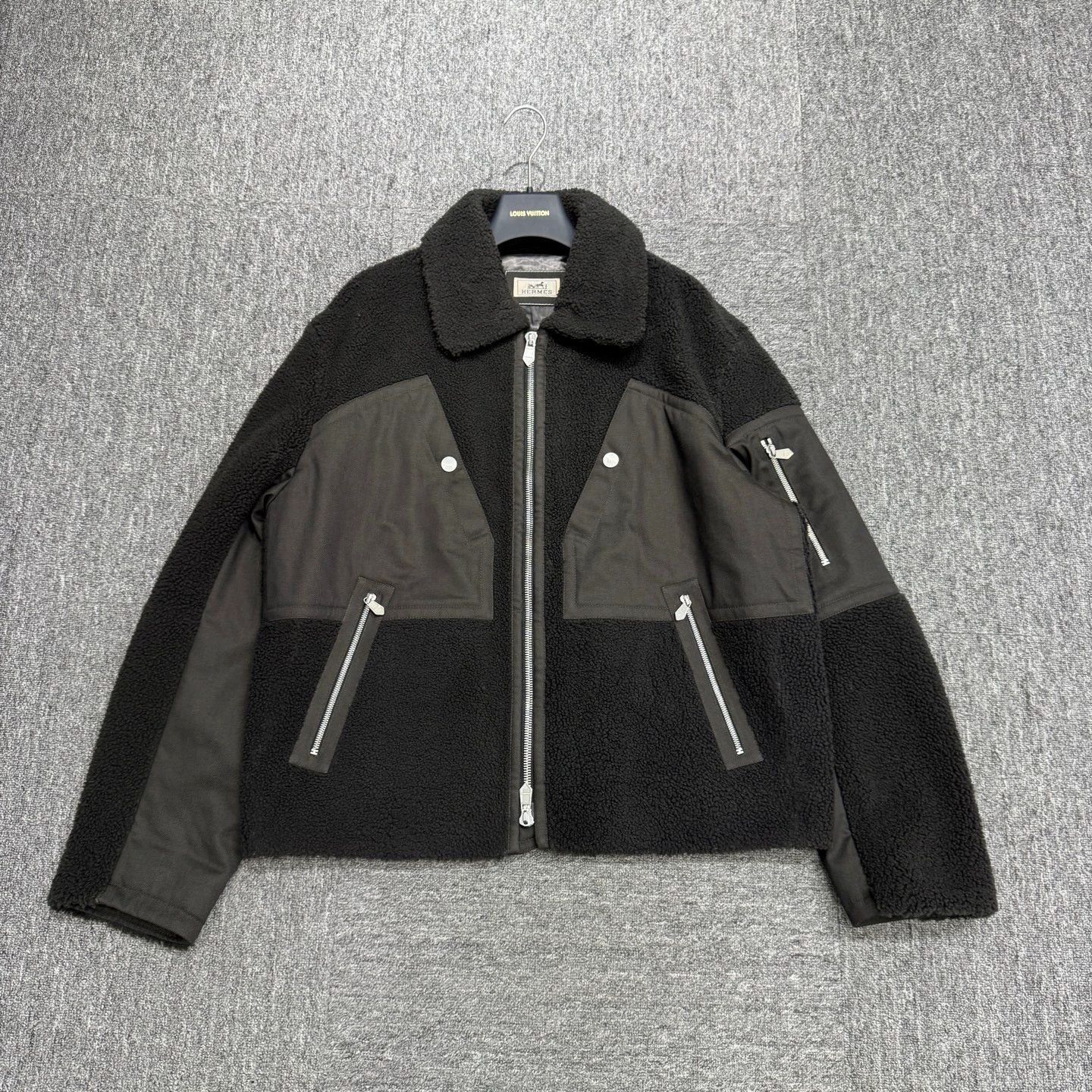 Hermes Black Collared Zip-Up Jacket with Contrast Panels Size US M / EU 48-50 / 2 - 1 Thumbnail