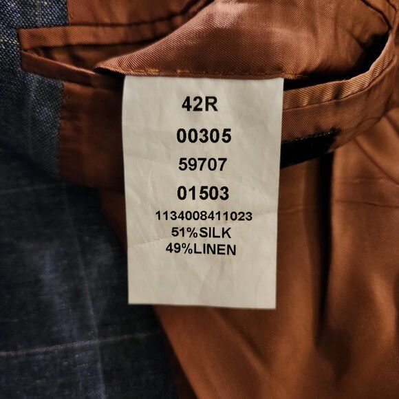 Jos. A. Bank Jos.a.bank men's 51%silk 49%linen sport coat blazer 42R Size 42R - 7 Thumbnail