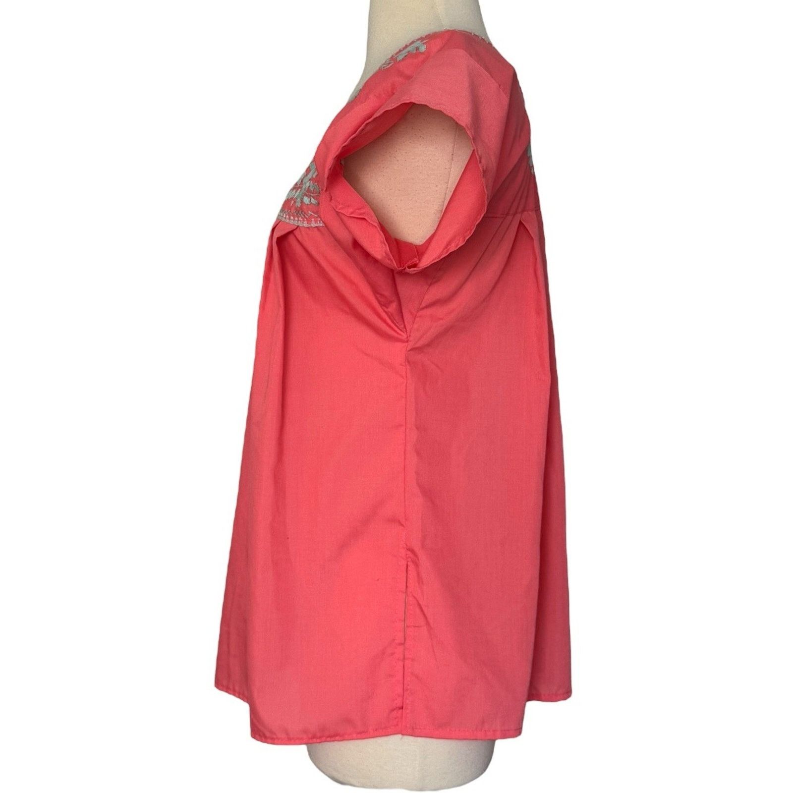 Other Mexican Floral Embroidered Pink Salmon Peasant Blouse M NEW Size M / US 6-8 / IT 42-44 - 9 Thumbnail