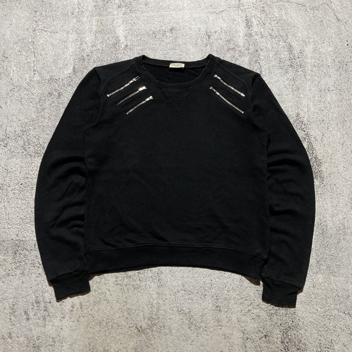 Saint Laurent Paris 🇫🇷 FW 15 Hedi Slimane Saint Laurent Paris 5 Zip Sweatshirt Size US M / EU 48-50 / 2 - 1 Thumbnail