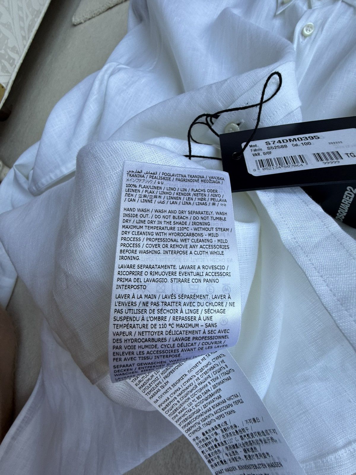 Dsquared2 $790 Dsquared2 linen white shirt 56 BNWT summer dress Size US XL / EU 56 / 4 - 16 Thumbnail