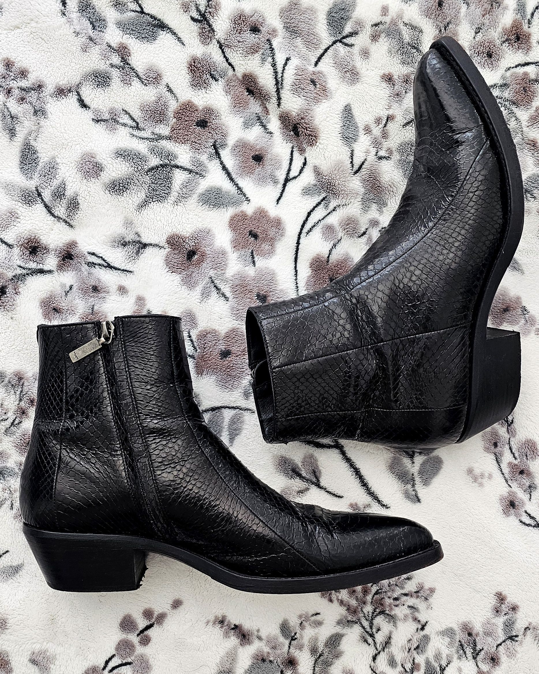 Saint Laurent Paris Dakota Lacquered Ayers Snakeskin Boots Size US 10 / EU 43 - 5 Thumbnail