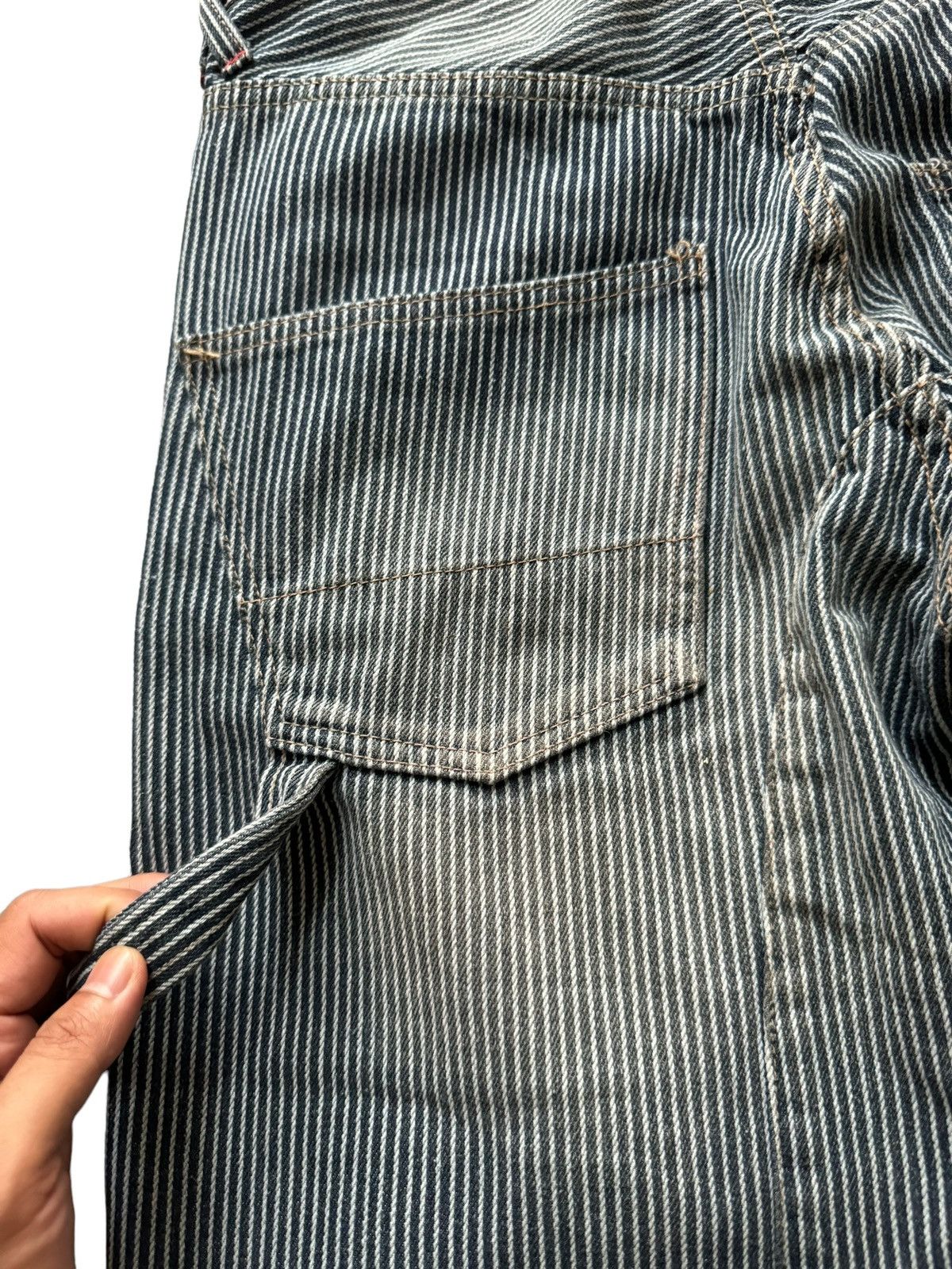 PPFM PPFM DOUBLE KNEE MULTI POCKET WORKWEAR HICKORY STRIPE PANTS Size US 28 / EU 44 - 9 Thumbnail