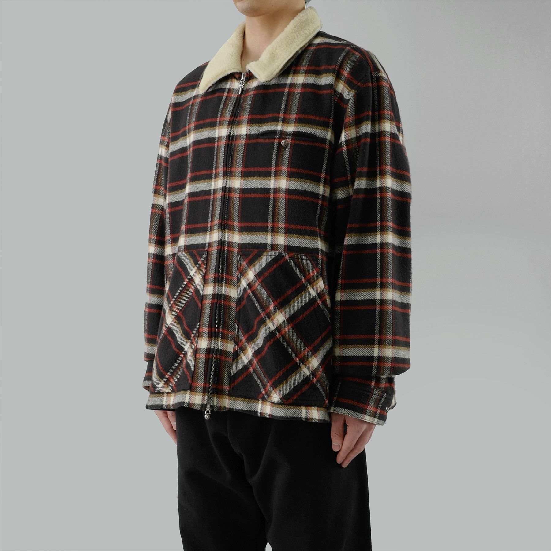 Chrome Hearts Chrome Hearts Flannel Fur Collar Zip Up Jacket Size US XL / EU 56 / 4 - 9 Thumbnail