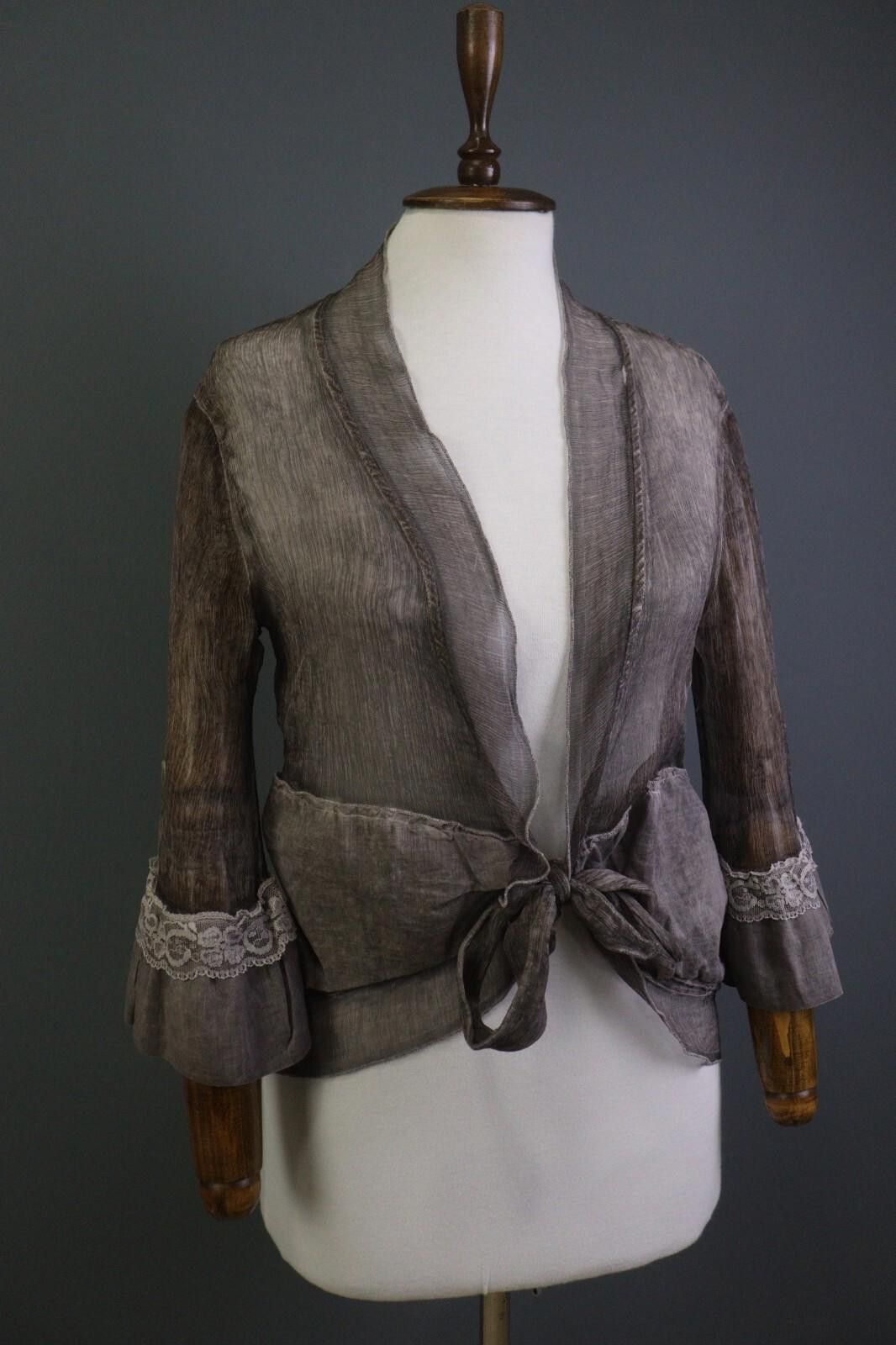 Designer VTG Elisa Cavaletti Brown 100% Silk Blazer Top Size S Size S / US 4 / IT 40 - 10 Thumbnail