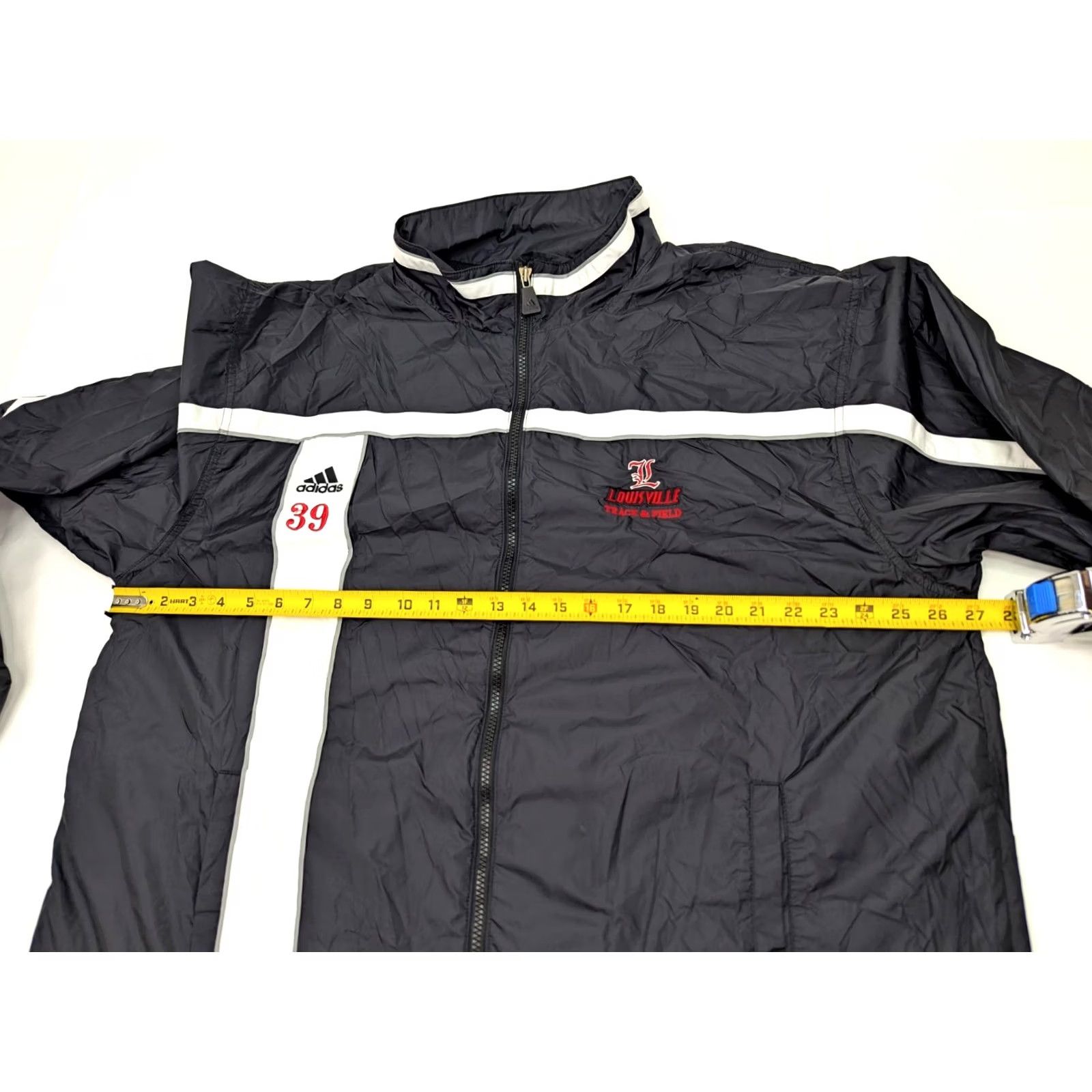 Adidas VINTAGE Adidas Team Windbreaker Track Jacket Men XL Black Embroidery Louisville Cardinals Track and Field Size US L / EU 52-54 / 3 - 7 Thumbnail