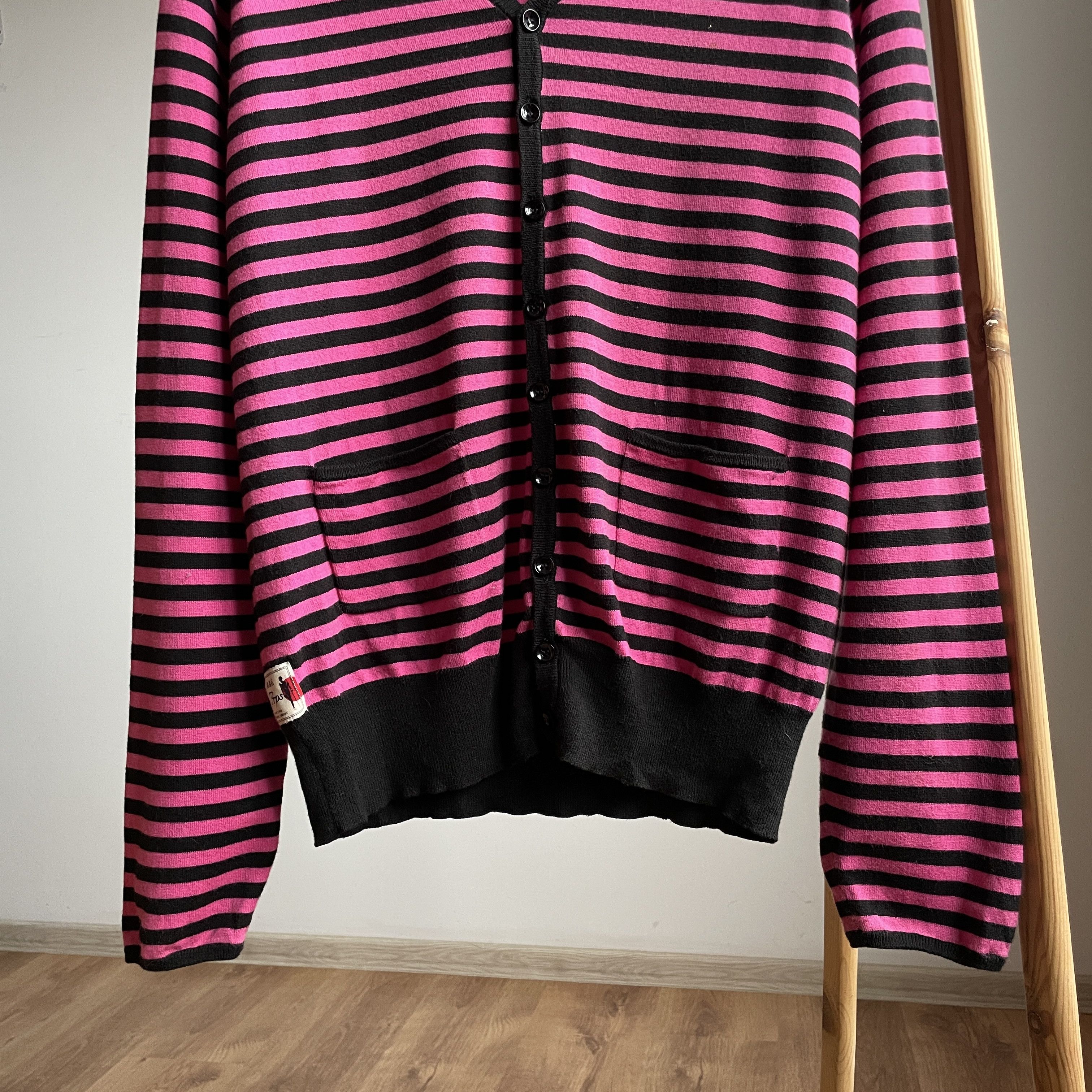 Prps PRPS Striped Pink Cotton Cardigan Size M Size US M / EU 48-50 / 2 - 4 Thumbnail