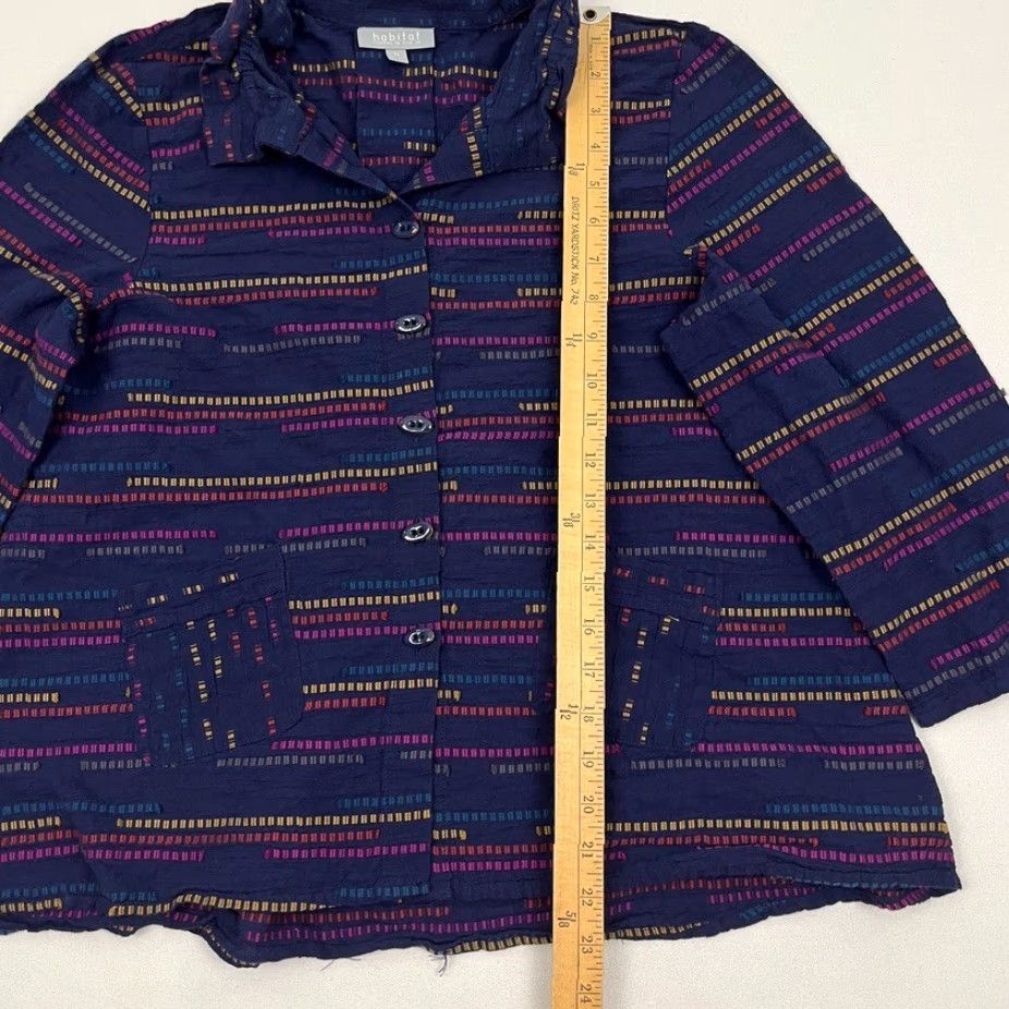 Habitat Habitat Clothes To Live Blouse Womens M Purple Artsy Wire Collar Button Front Size M / US 6-8 / IT 42-44 - 4 Thumbnail