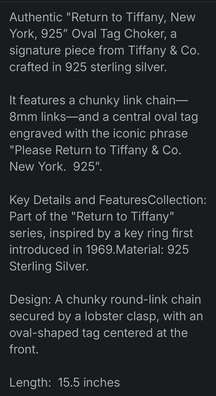 Tiffany & Co. Authentic “Return to tiffany, New York, .925” 15.5” necklace Size ONE SIZE - 7 Thumbnail