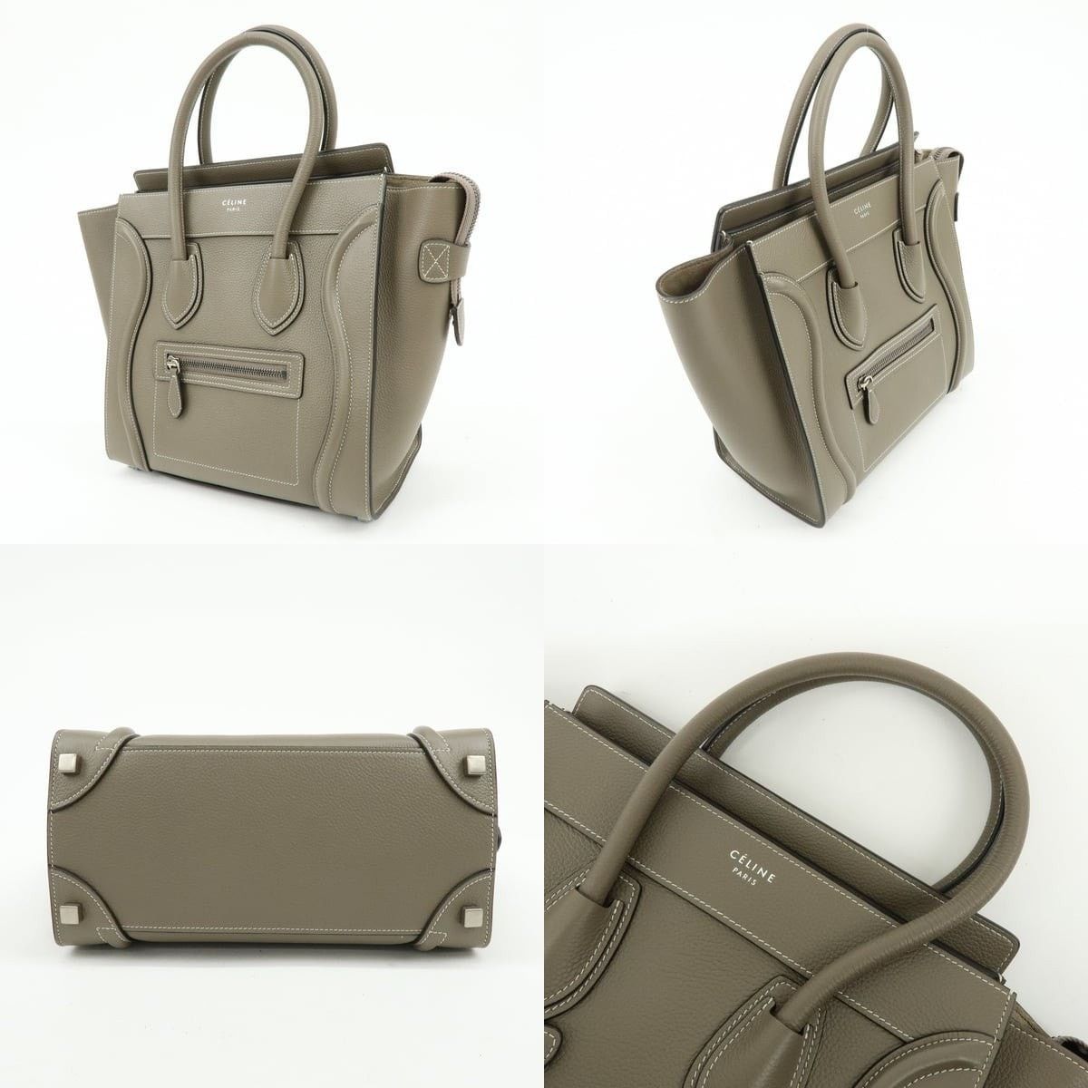 Celine Celine Luggage Micro Shopper Calfskin Tote Gray Size ONE SIZE - 3 Thumbnail