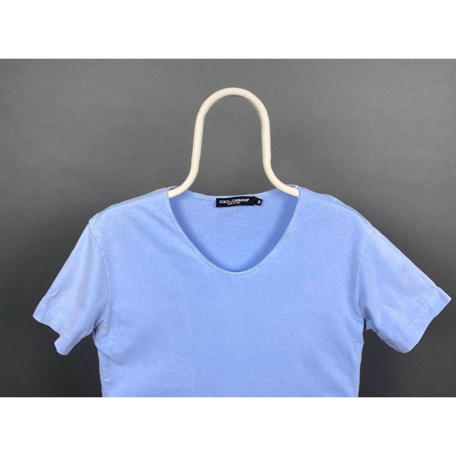 Dolce & Gabbana Dolce & Gabbana Mens T-Shirt Blue Short Sleeve Crew Neck Pullover Size 46 Regular Image Logo Shirt Men Size US XXL / EU 58 / 5 - 6 Thumbnail