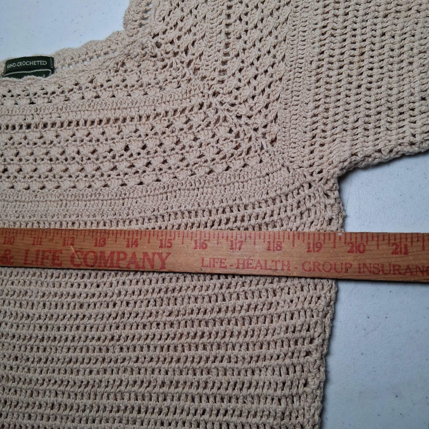 Eddie Bauer Eddie Bauer Hand Crocheted Sweater Shirt XL Tall Linen Cotton Open Knit Tan Size XL / US 12-14 / IT 48-50 - 4 Thumbnail