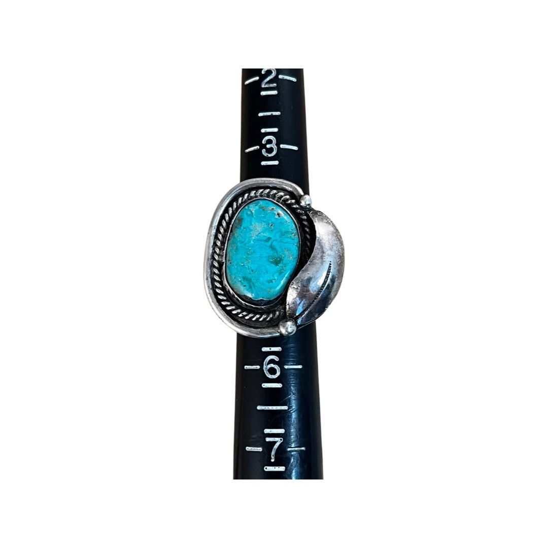 Other Vintage Blue Turquoise Sterling Silver Navajo Ring Sz 4.5 Size ONE SIZE - 8 Thumbnail