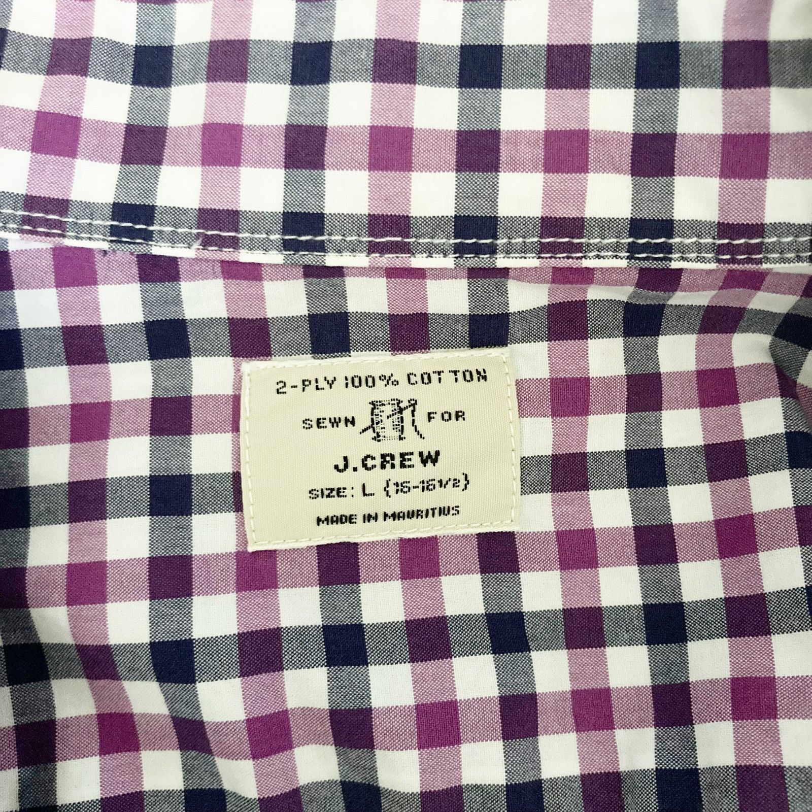 J.Crew J. Crew Black Purple White Plaid Long Sleeve Button Down Size US L / EU 52-54 / 3 - 2 Thumbnail