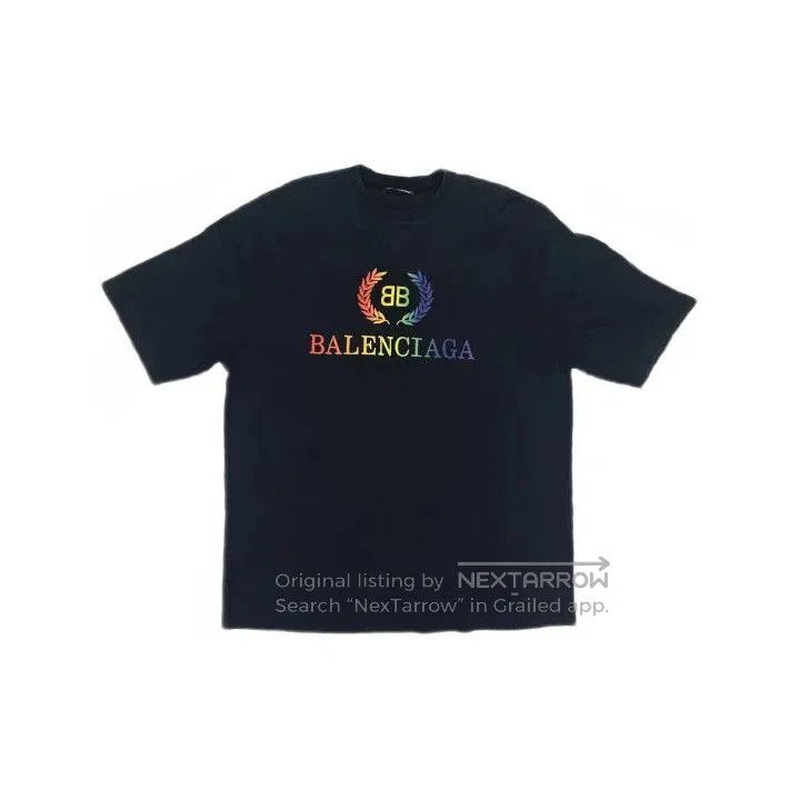Balenciaga Balenciaga Rainbow Logo Short Sleeve T. Size US XS / EU 42 / 0 - 2 Thumbnail