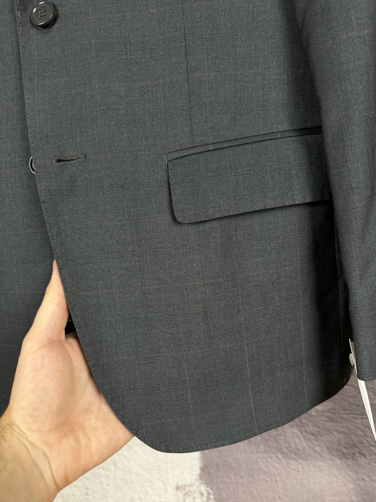 Nazareno Gabrielli BNWT Nazareno Gabrielli checkered grey 2 button wool suit Size 38R - 9 Thumbnail