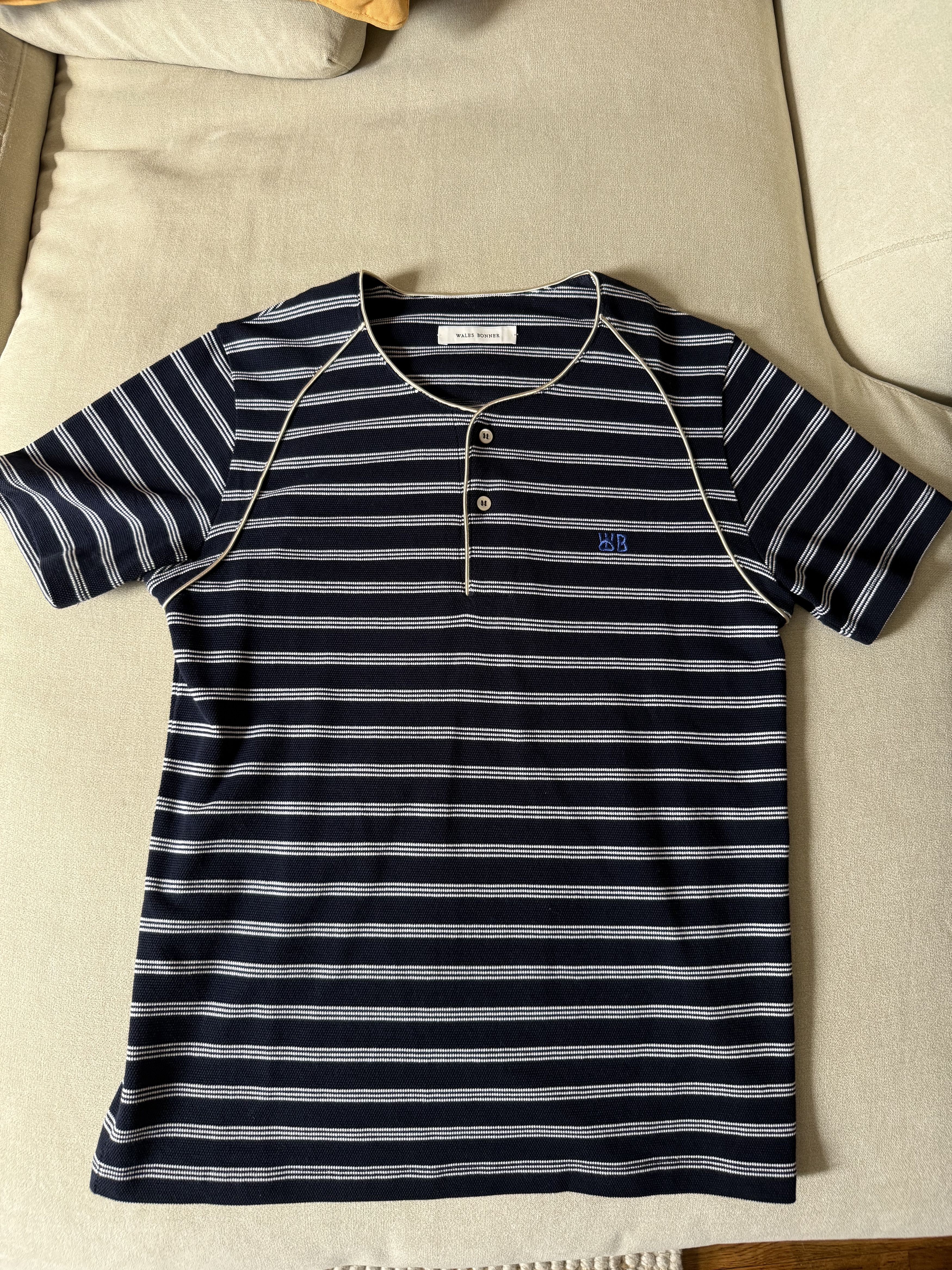 Wales Bonner Wales Bonner Isaiah T-Shirt 'Navy/White' - Men's Small Size US S / EU 44-46 / 1 - 3 Thumbnail
