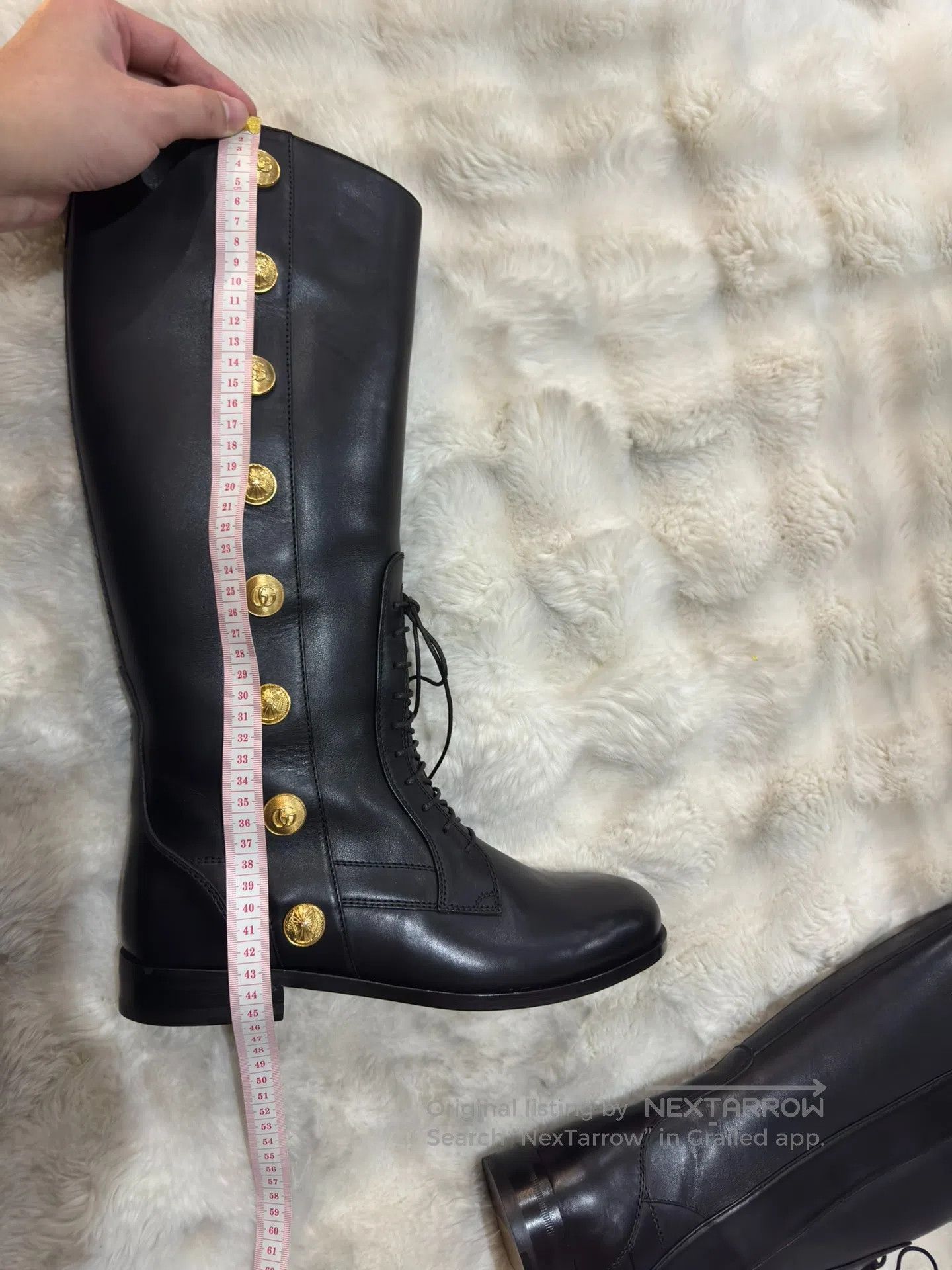 Gucci Guicci Black and Gold Men's Long Boots Cavalier Boots| Size US 9 / EU 42 - 8 Thumbnail