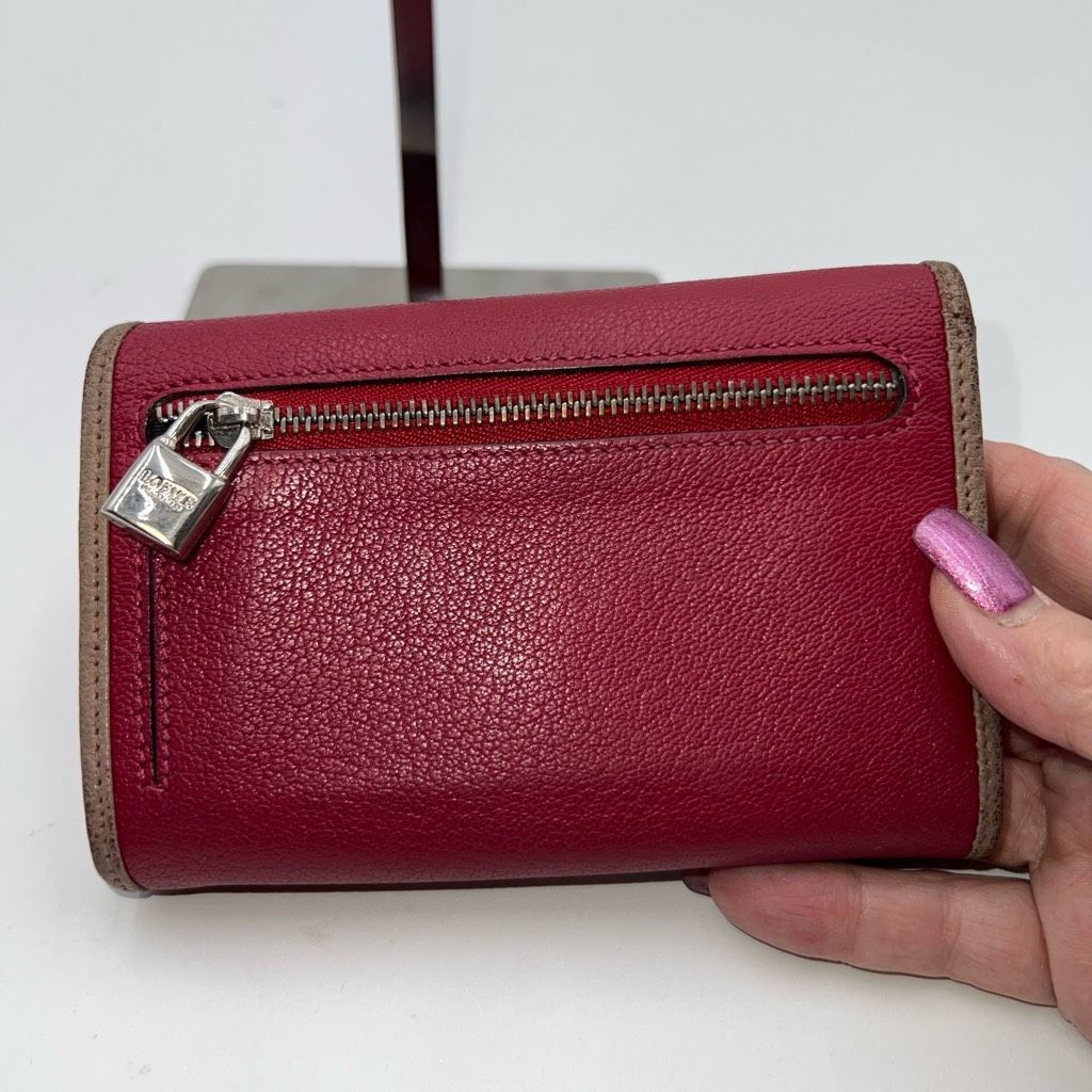 Loewe Loewe Lambskin Wallet with Lock on Zipper pull Red and Purple Interior Size ONE SIZE - 4 Thumbnail