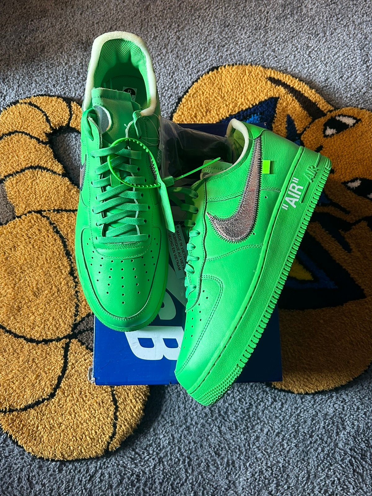 Pre-owned Nike X Off White Nike Af1 Low Off-white Brooklyn Green Spark Air Force Shoes