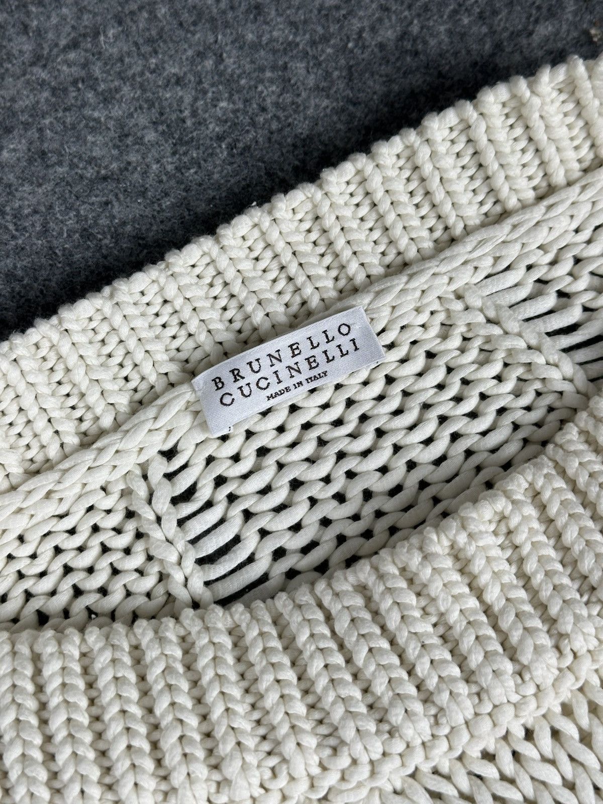 Brunello Cucinelli Brunello Cucinelli - Cable Knit Sweater - Off White Color Size L / US 10 / IT 46 - 11 Thumbnail