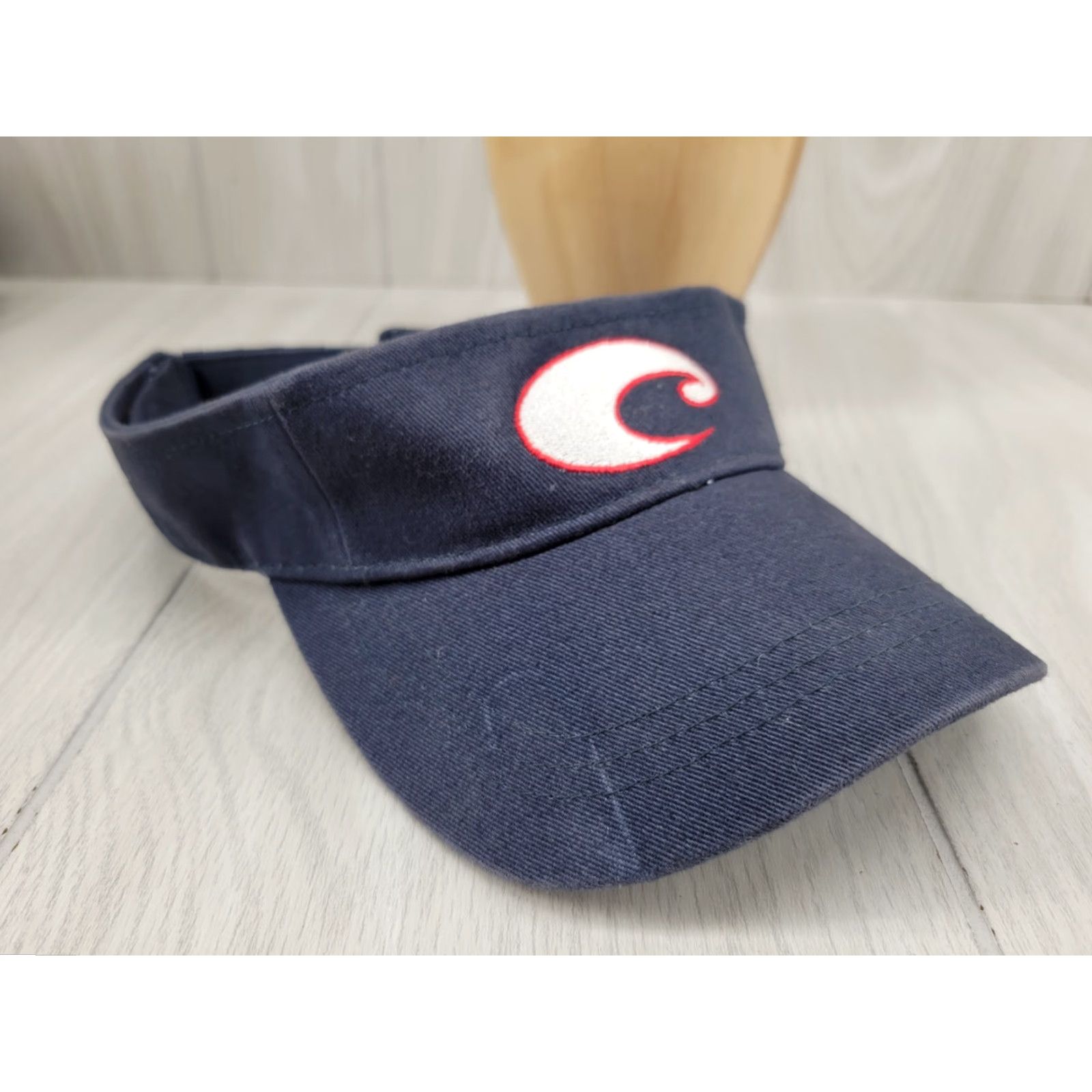 Costa Del Mar Costa Del Mar Visor Navy White Logo Unisex Adults One Size Velcro Adjustable Canvas Cotton Casual H6 Size ONE SIZE - 2 Thumbnail