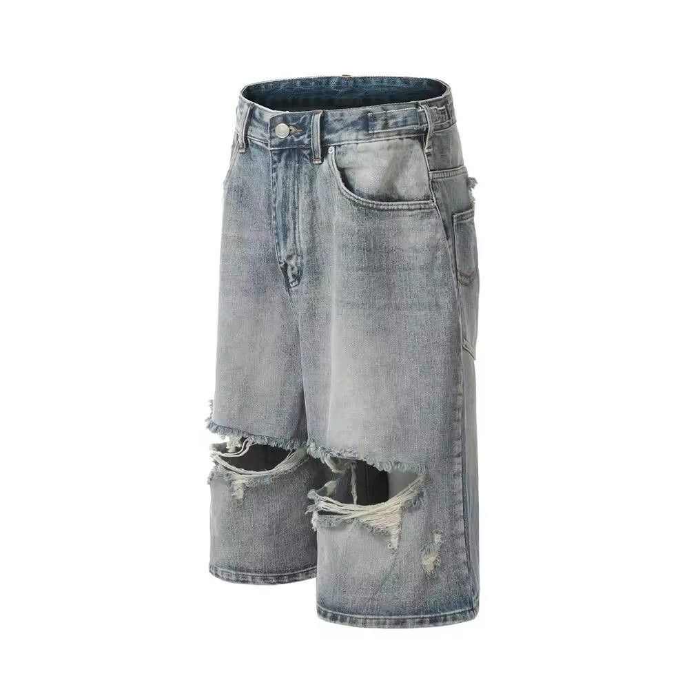 Japanese Brand × Vintage ripped denim hip-hop shorts. Size US 37 - 4 Thumbnail