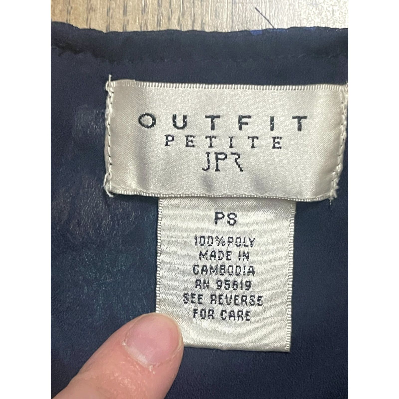 Vintage Outfit JPR Dress Womens Petite Small Navy Blue Floral Shift Sleeveless Size S / US 4 / IT 40 - 7 Thumbnail