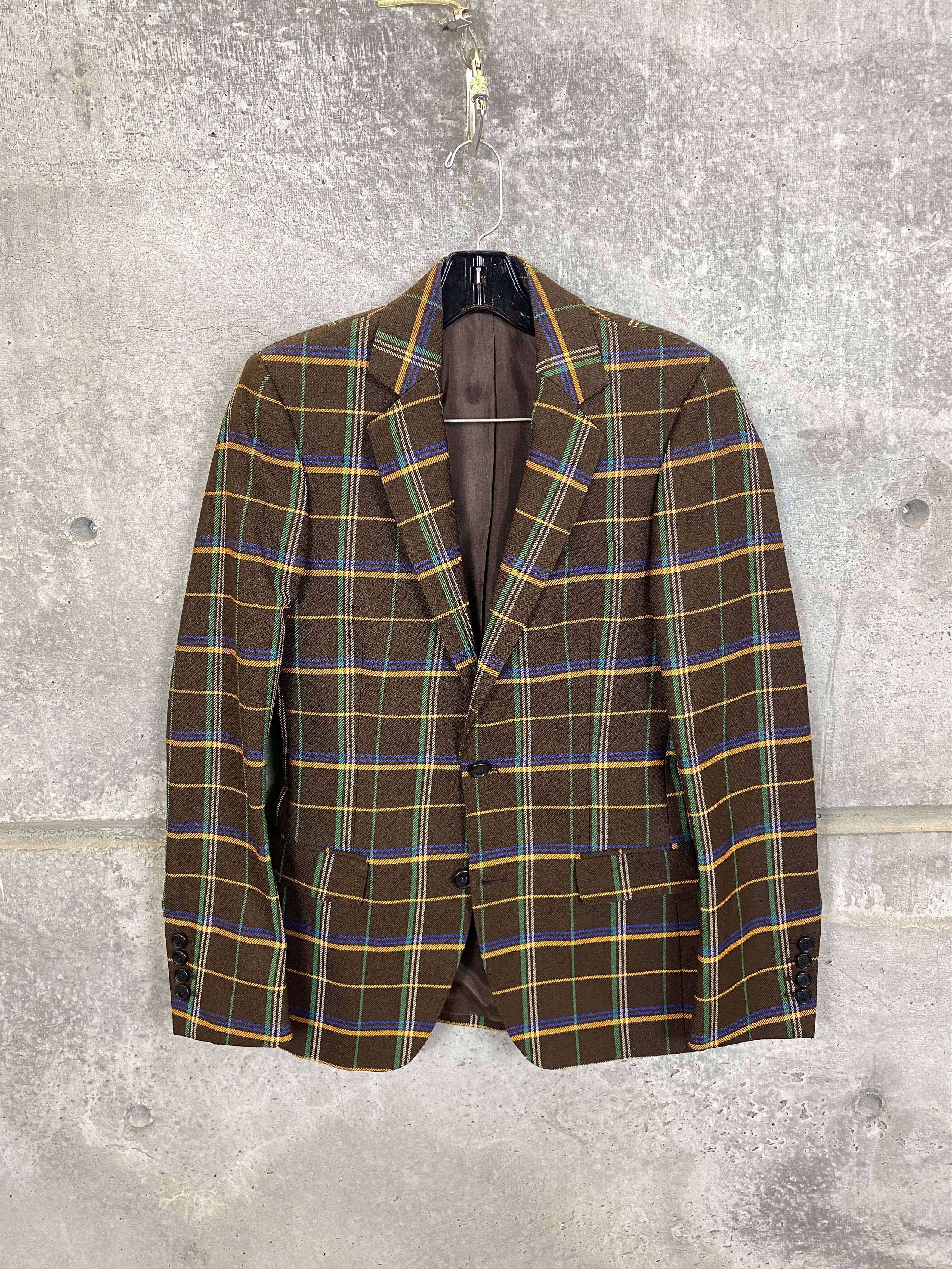 $1700 Walter Van Beirendonck Plaid Blazer Size 38