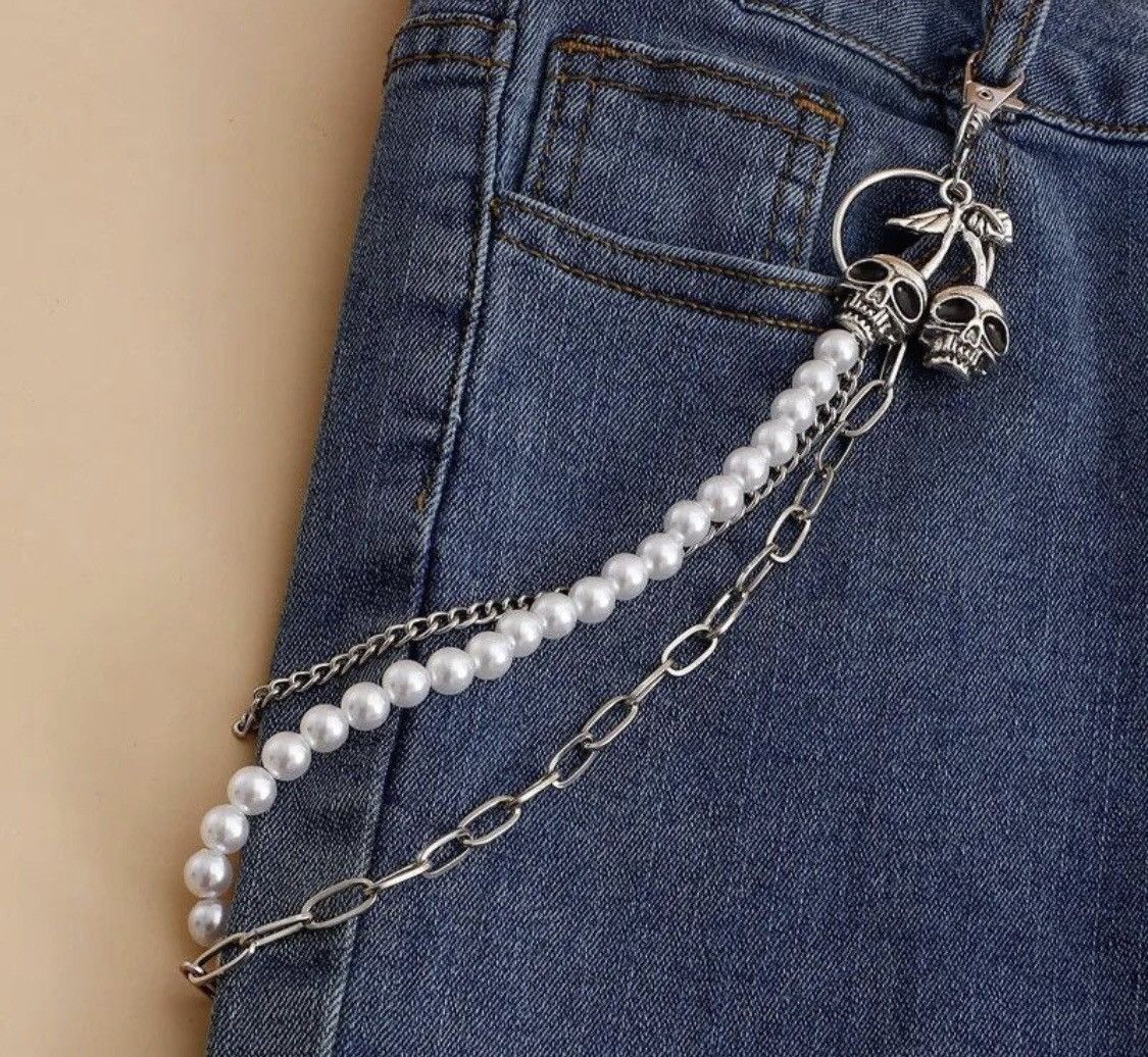Jewelry Punk Waist Pants Chain Wallet Chain Skull Keychain Size ONE SIZE - 2 Thumbnail