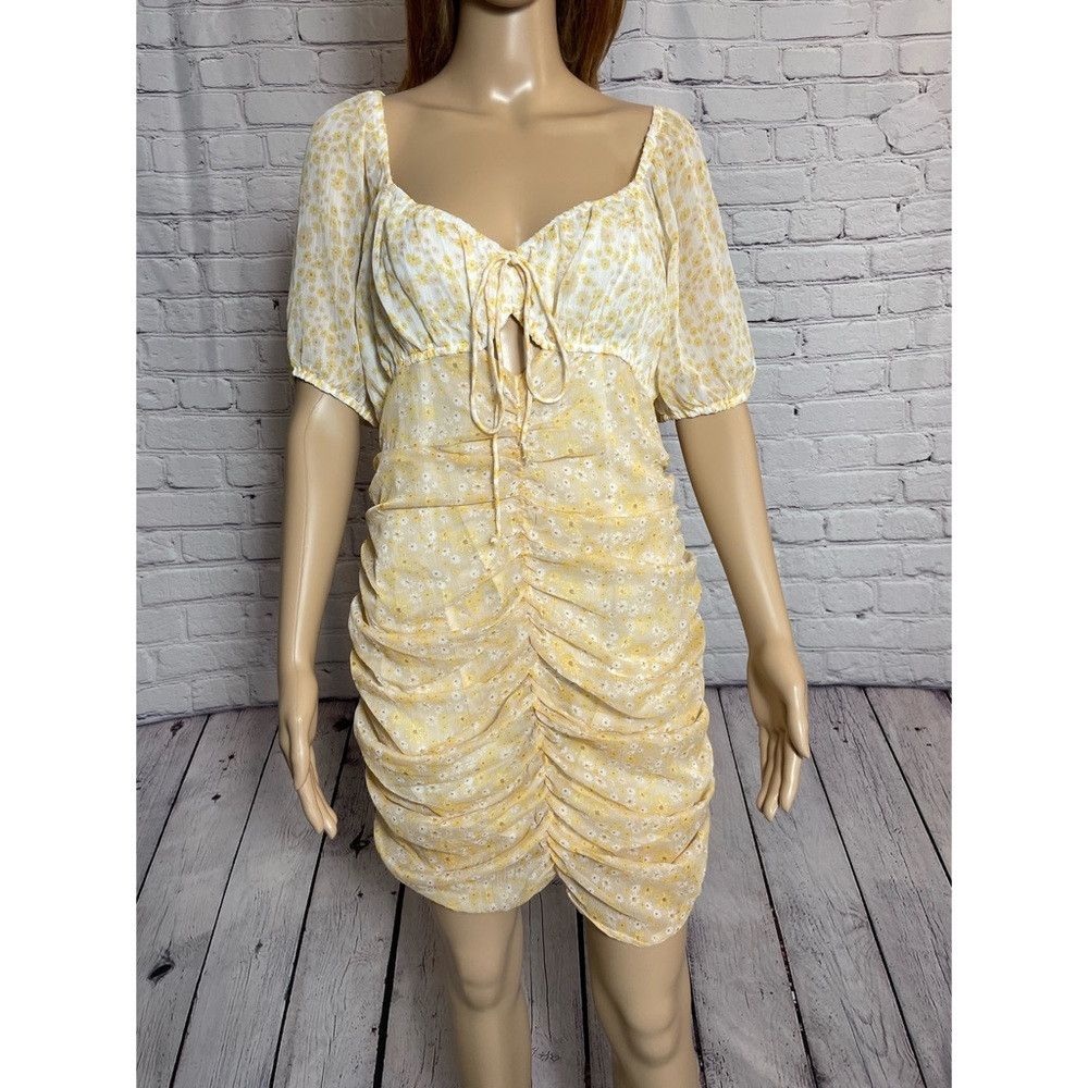 Free People New Free People Tea Yellow Floral Tessa Dress Size M Size M / US 6-8 / IT 42-44 - 9 Thumbnail