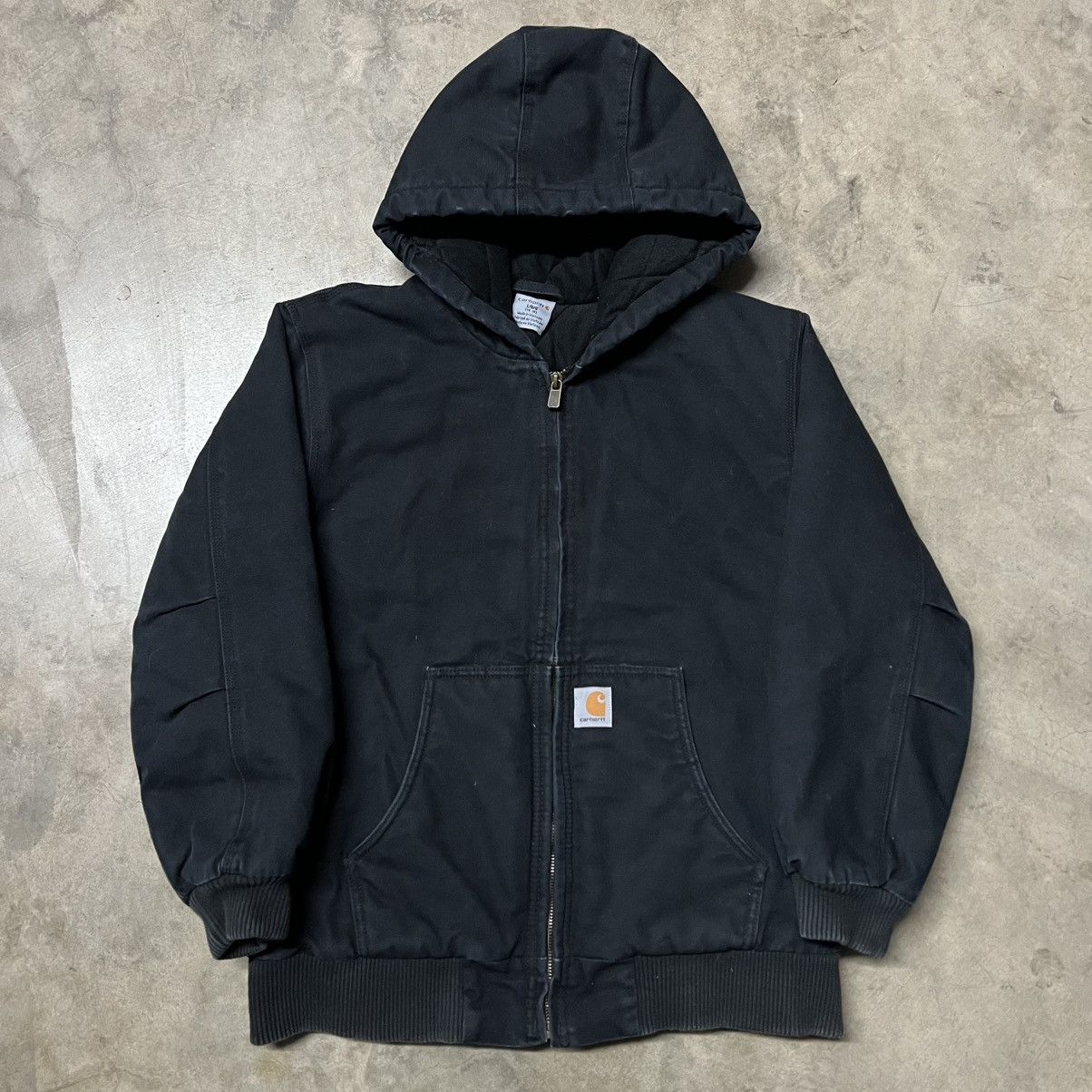 Carhartt × Carhartt Wip × Vintage Carhartt Black Full-Zip Hooded Jacket (Youth 14-16) Size US XXS / EU 40 - 2 Thumbnail