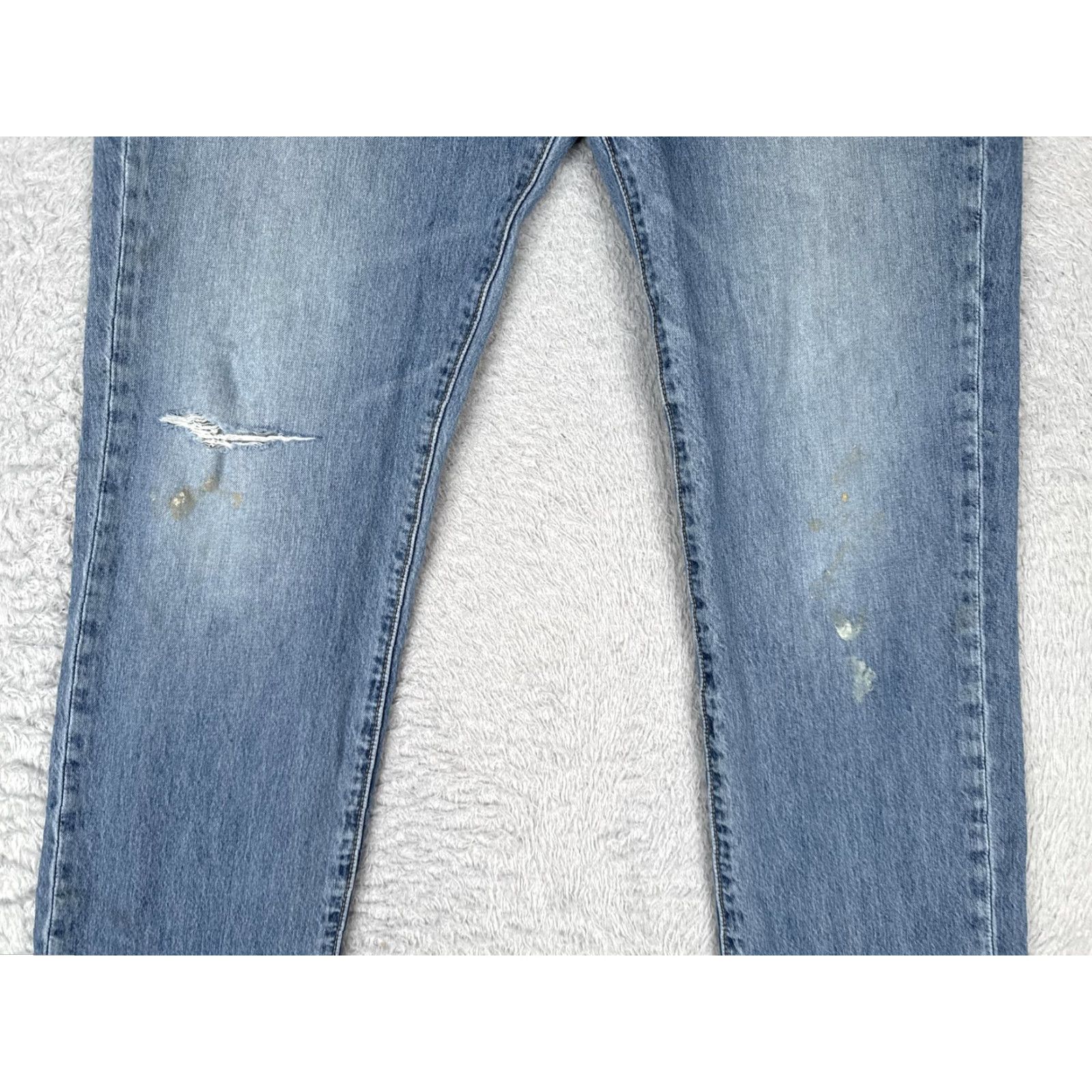 Levi's Levi's Jeans Mens 34x34 Blue Slim Fit 511 Premium Distressed 5-Pocket Zip Fly Regular Rise Low Vintage No Size US 34 / EU 50 - 3 Thumbnail