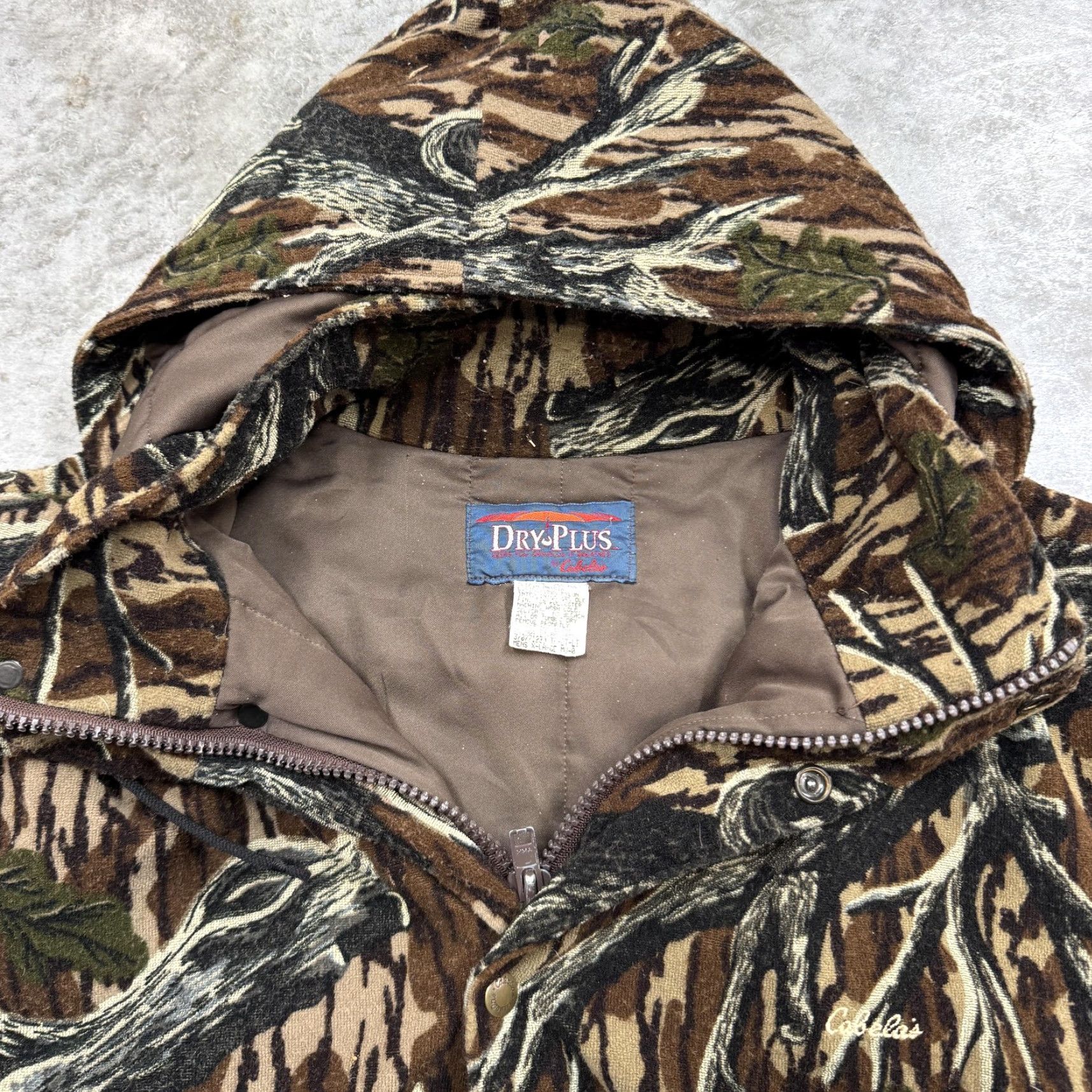 Vintage Cabela's Jacket Mens XL Camouflage Hooded Dry-Plus Hunting Game Pouch Parka Wool Brown Zip Regular"} Size US XL / EU 56 / 4 - 6 Thumbnail