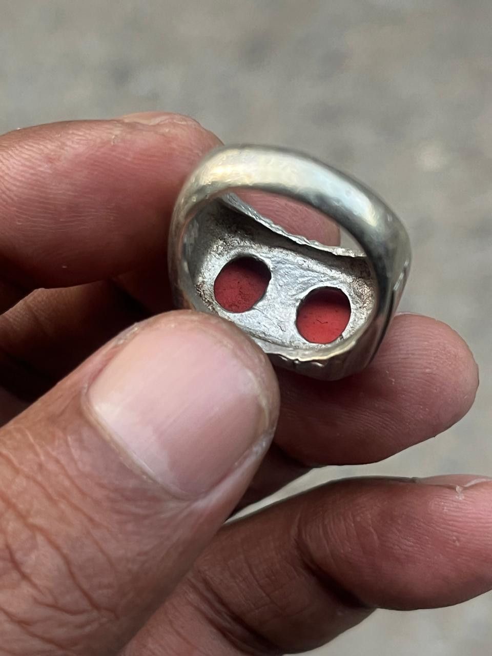 John Hardy Vintage Silver Double Red Coral Cobochon Ring Size ONE SIZE - 7 Thumbnail
