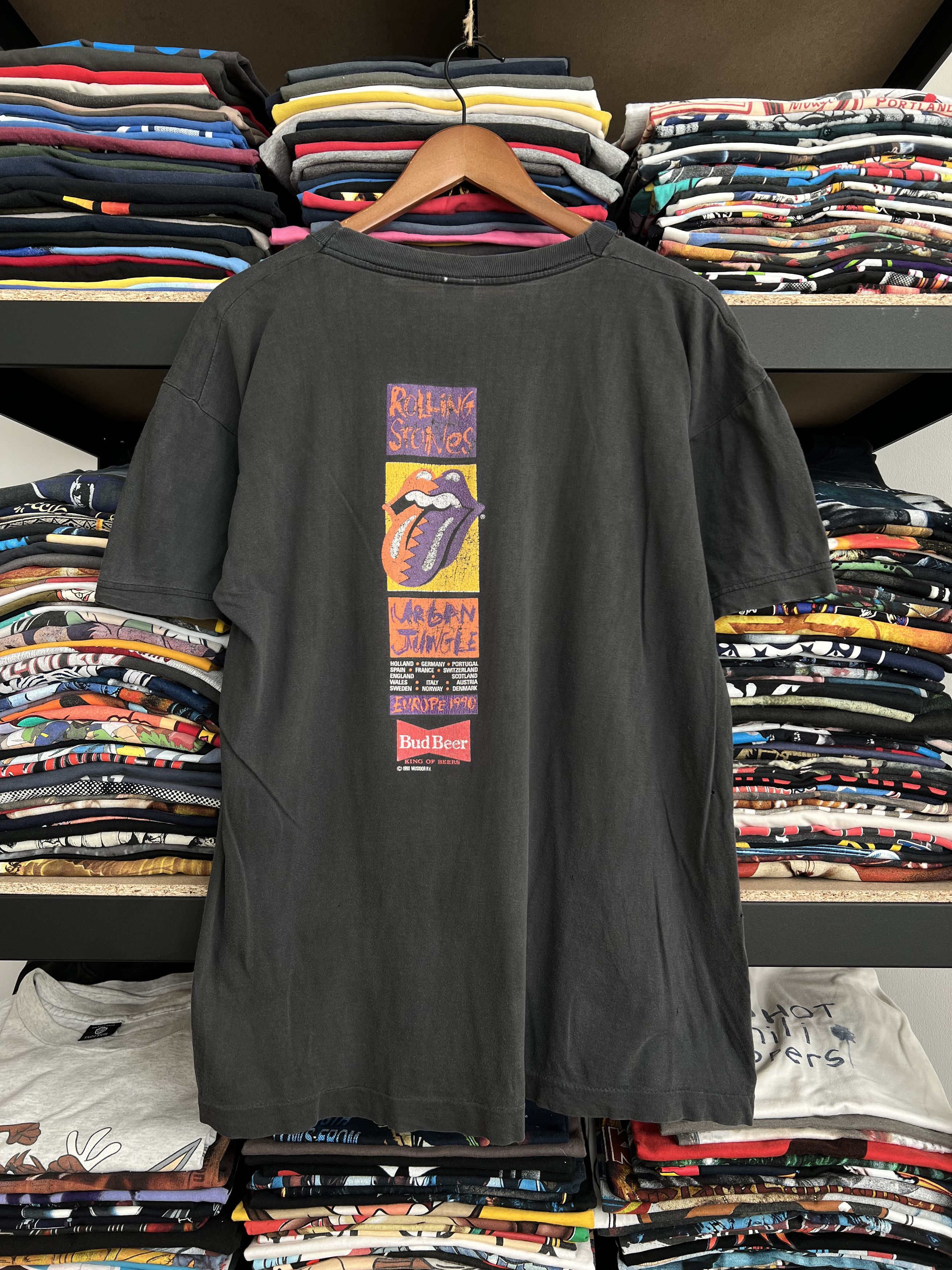 Band Tees × Vintage Vintage 1990 The Rolling Stones Urban Jungle Faded Tee Size US XL / EU 56 / 4 - 2 Thumbnail