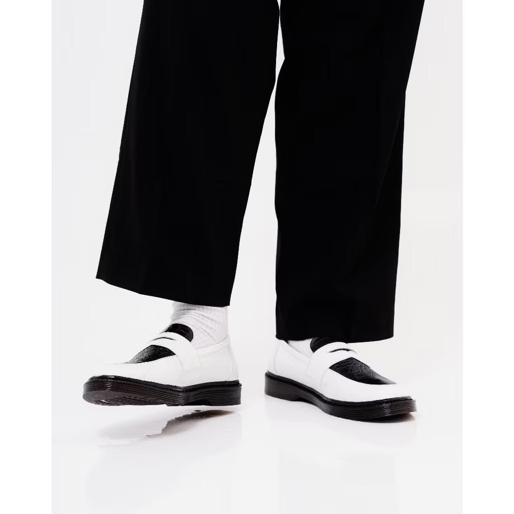 Leather Cano white Black Leather Loafer Shoe Size US 10 / EU 43 - 5 Thumbnail