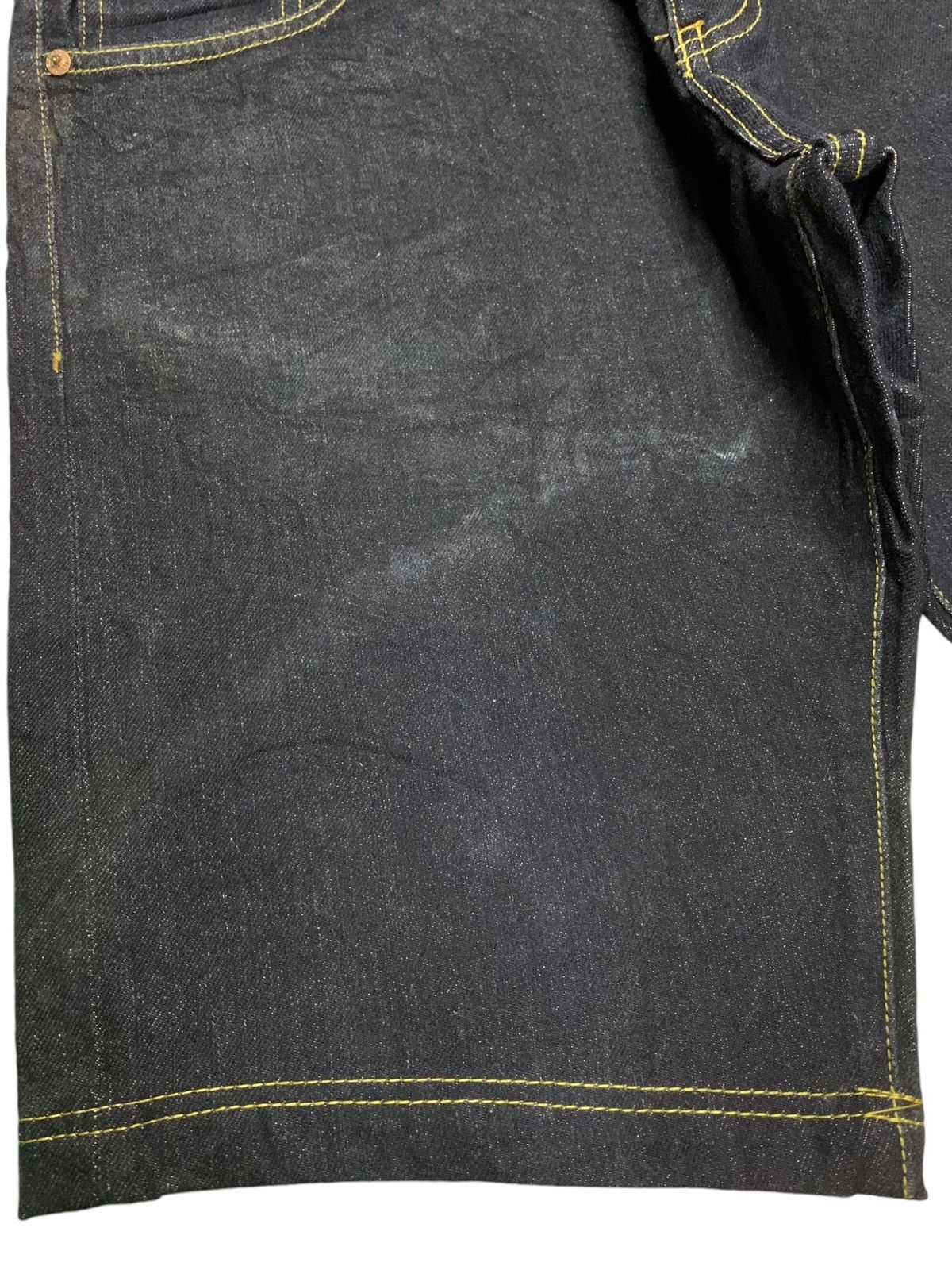 JNCO × Japanese Brand Vintage Back Number Selvedge Raw Denim Loose Jean Shorts Size US 32 / EU 48 - 9 Thumbnail