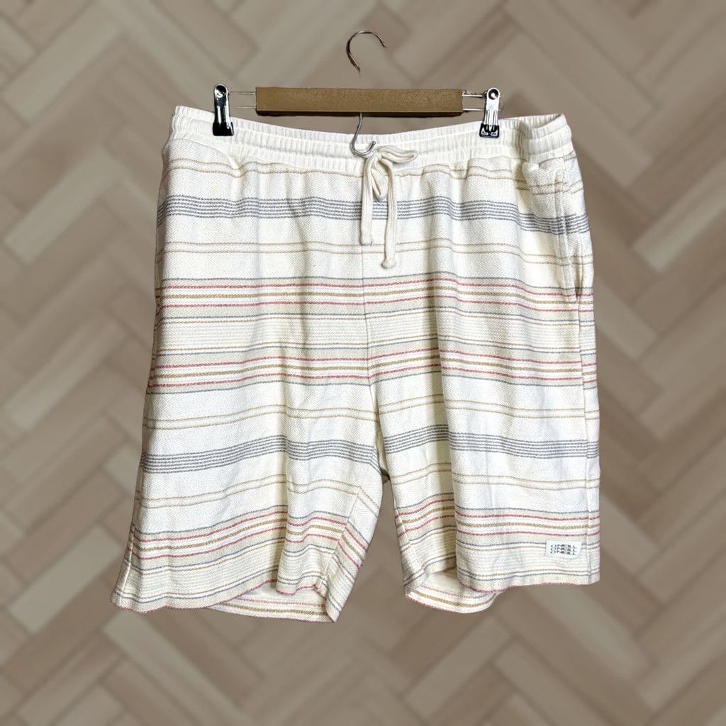 O'Neill O'Neill Mens XL Striped Activewear Shorts Day Summer Walking Drawstring Beige 6in Inseam Athletic Beach Size US 36 / EU 52 - 1 Thumbnail
